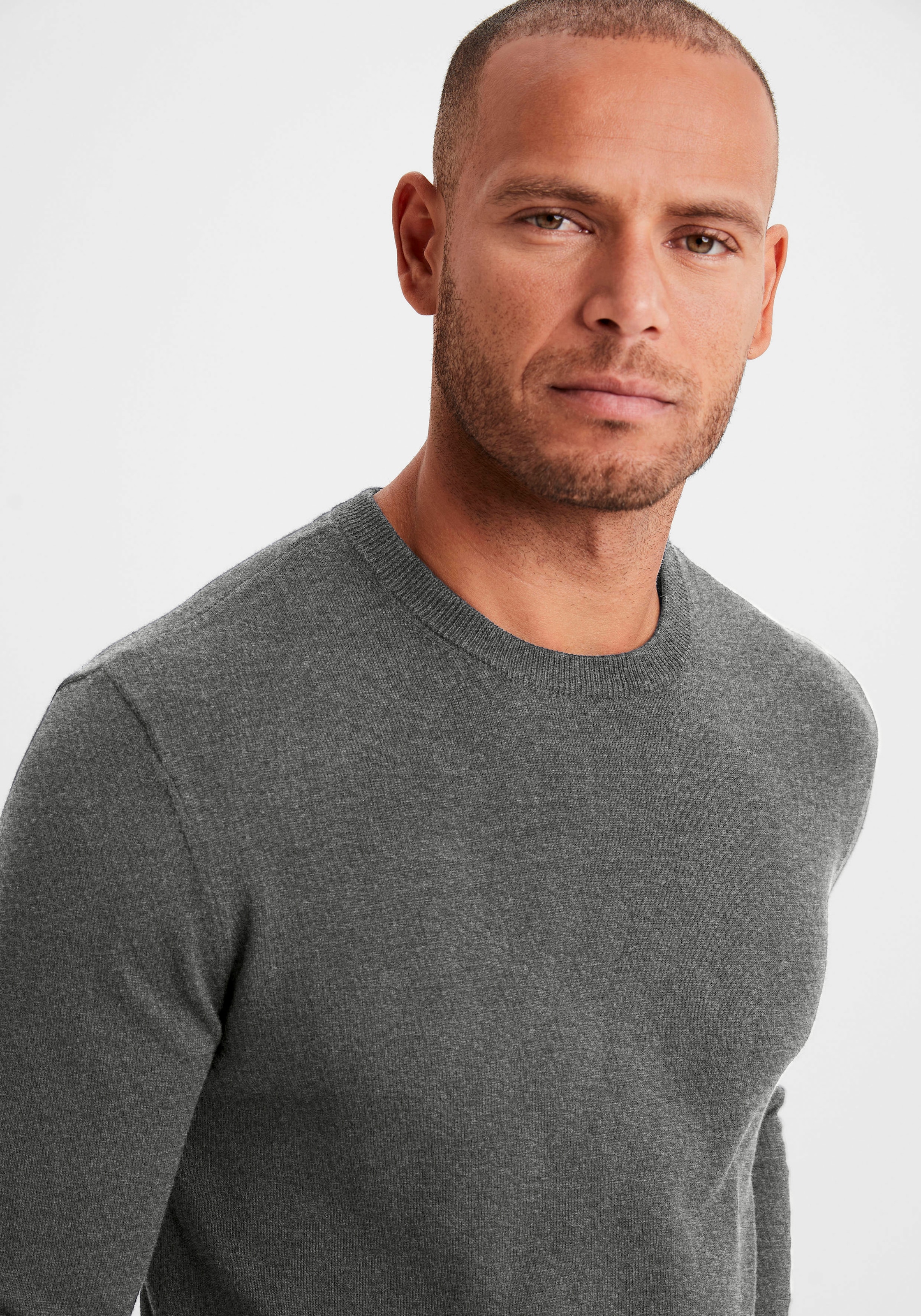 H.I.S Strickpullover Regular Fit, Langarm, Pullover aus Feinstrick, Baumwollmischung