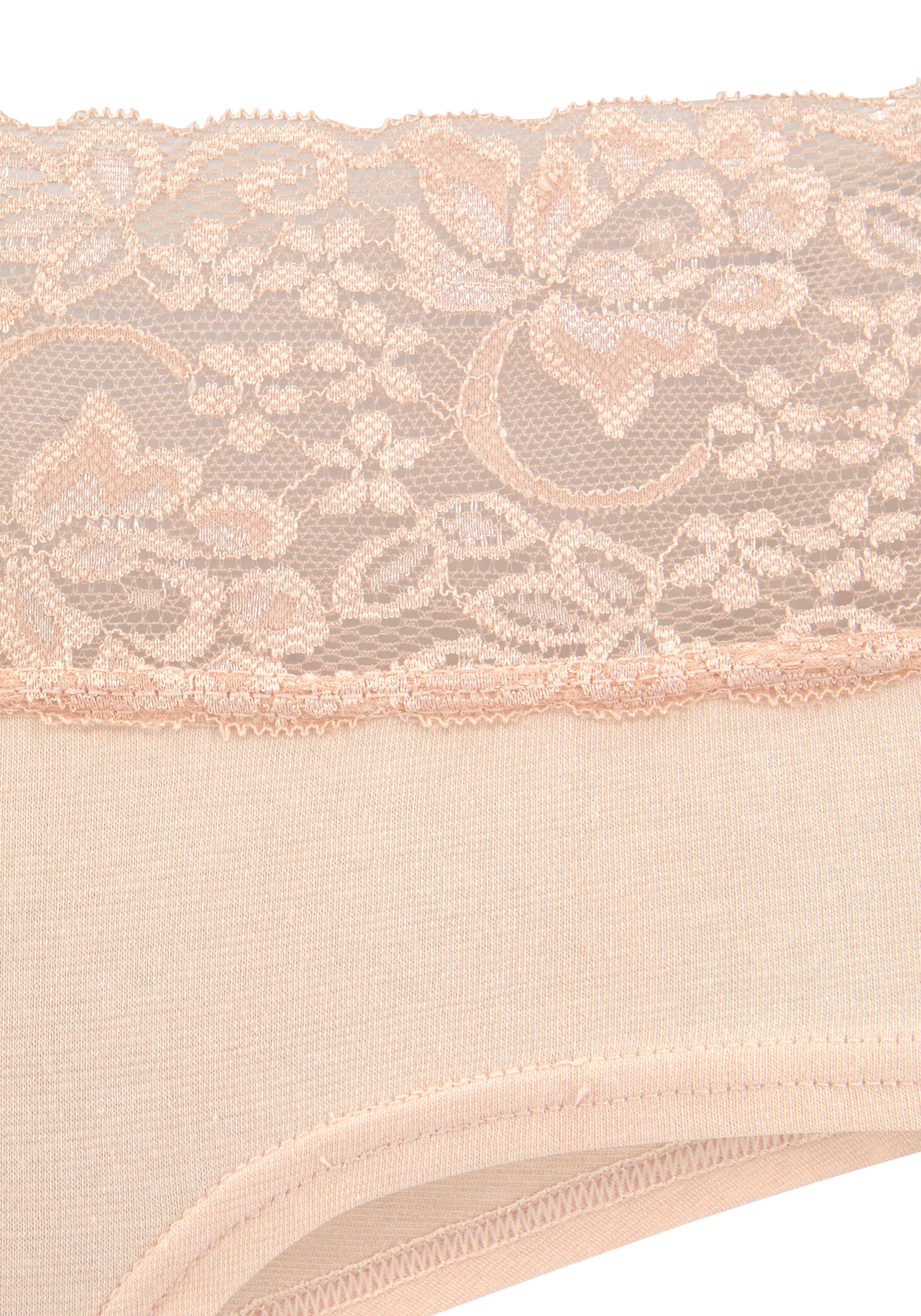 Vivance Panty, (3er-Pack), aus elastischer Baumwolle mit floraler Spitze