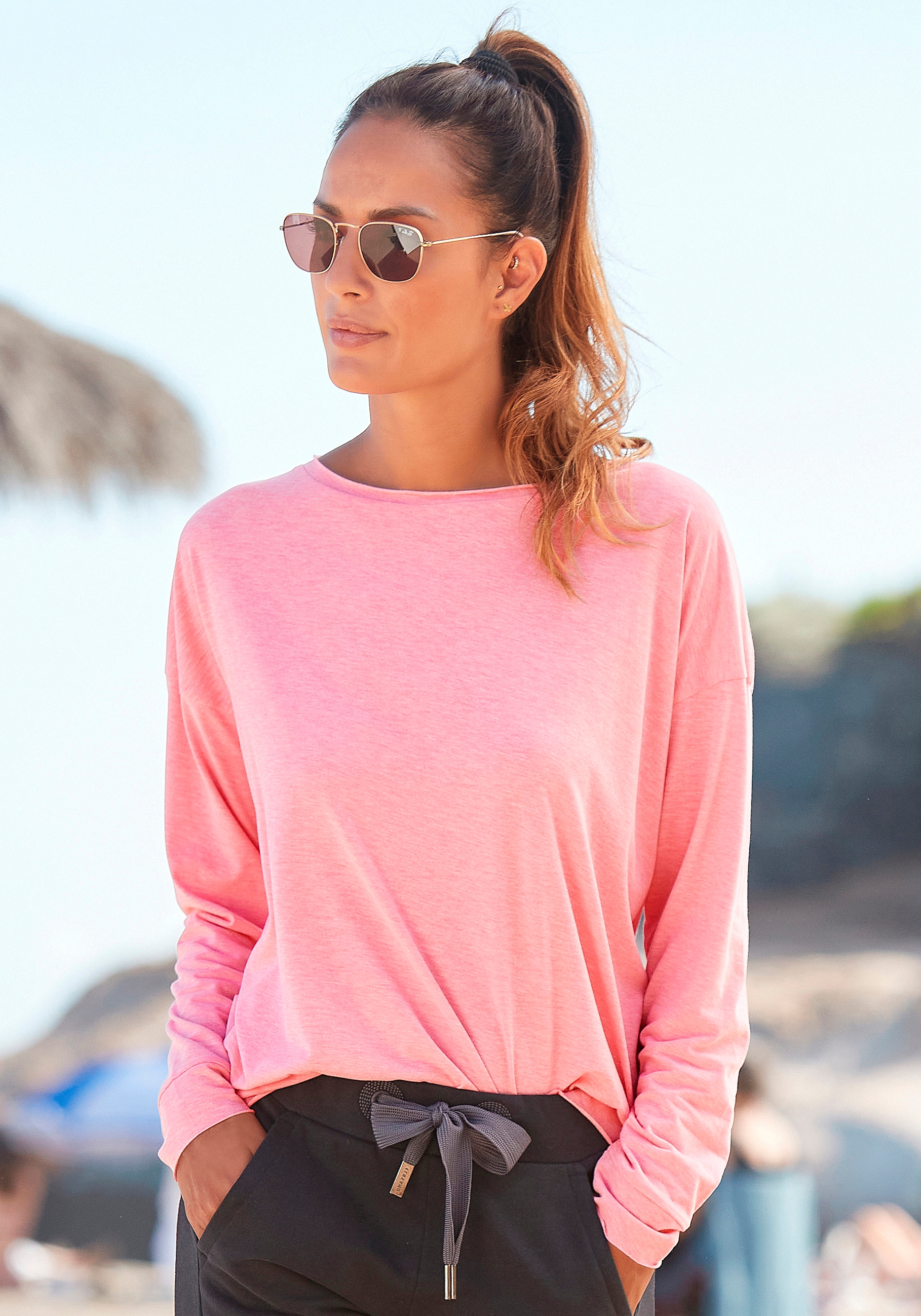Elbsand Langarmshirt »Eltje«, mit Logodruck hinten, Longsleeve aus Baumwoll-Mix