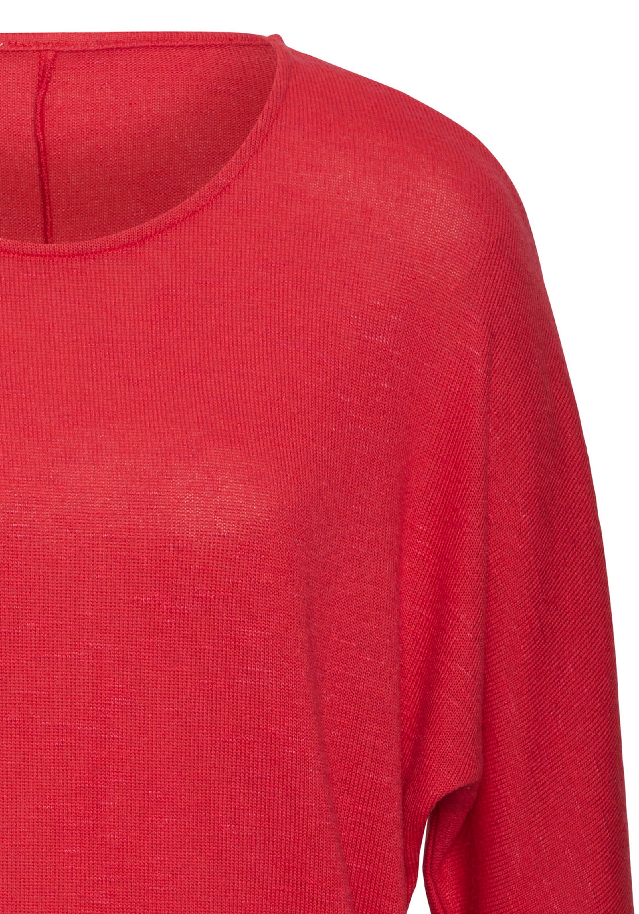Vivance Langarmshirt »mit breitem Bund«, aus strukturiertem Feinstrick mit Viskose