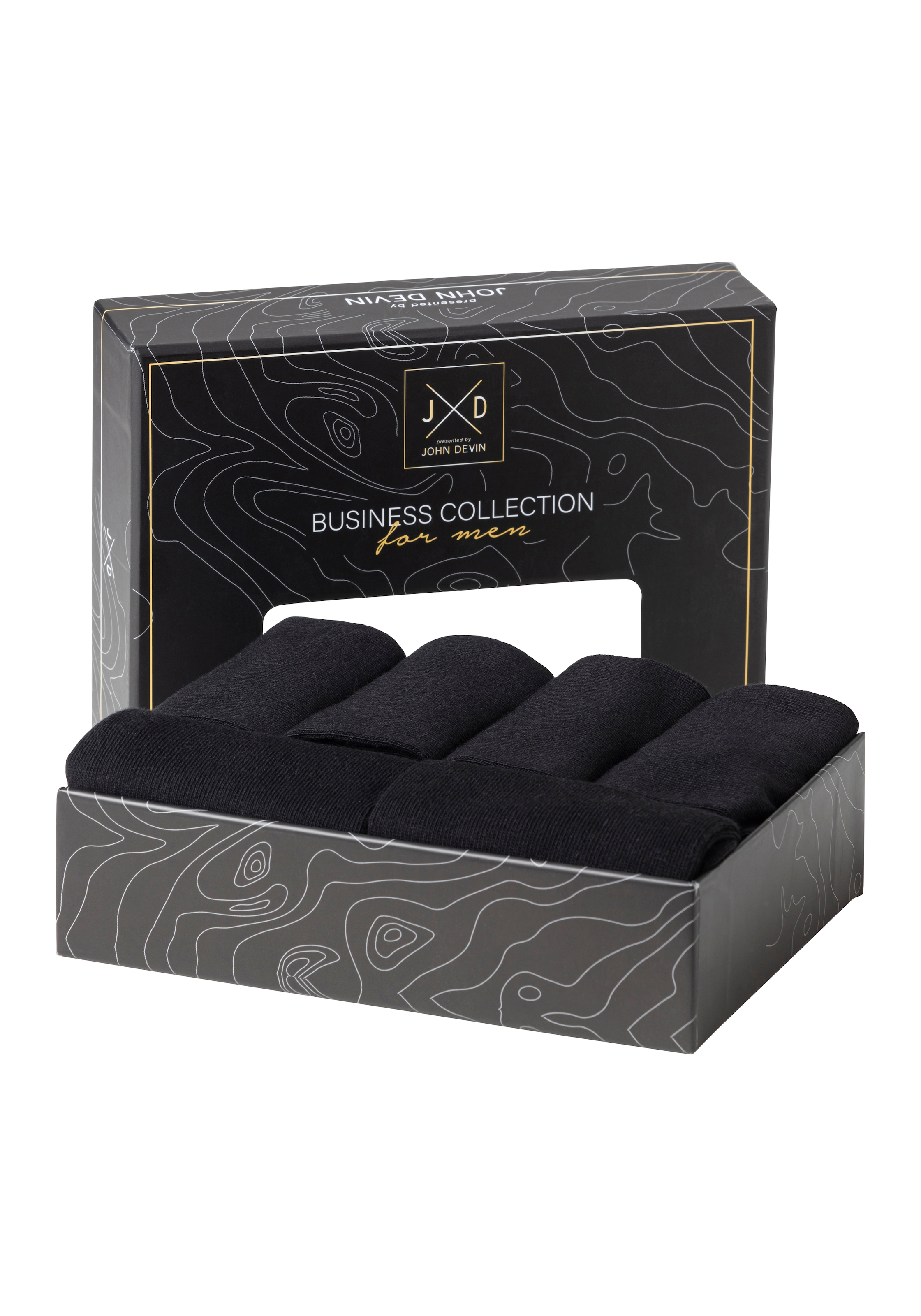 John Devin Businesssocken, (Packung, 6 Paar), lange Form, wertig in Box verpackt