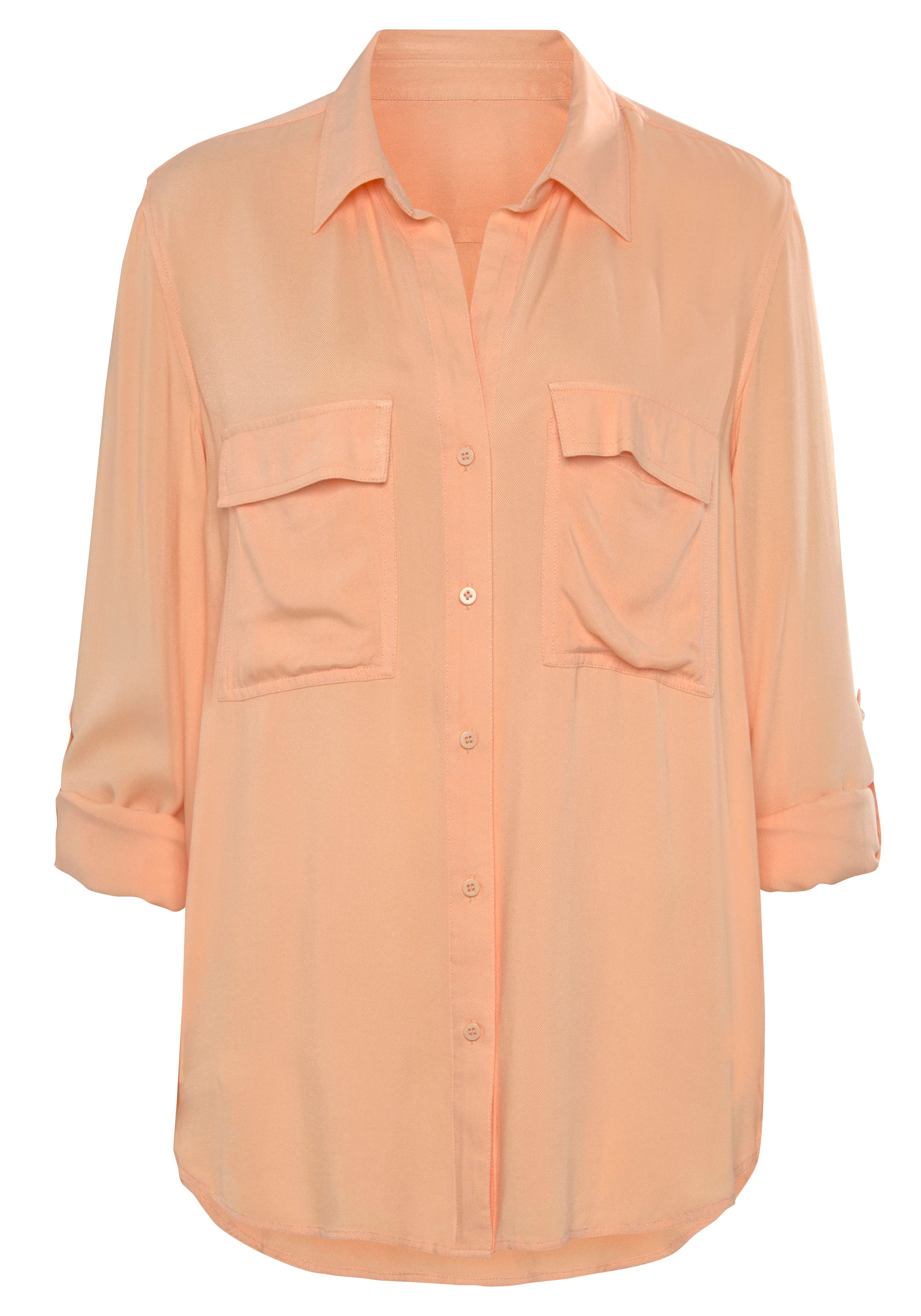 Vivance Hemdbluse, aus softer Lyocellqualität, luftige Damenbluse, casual-chic