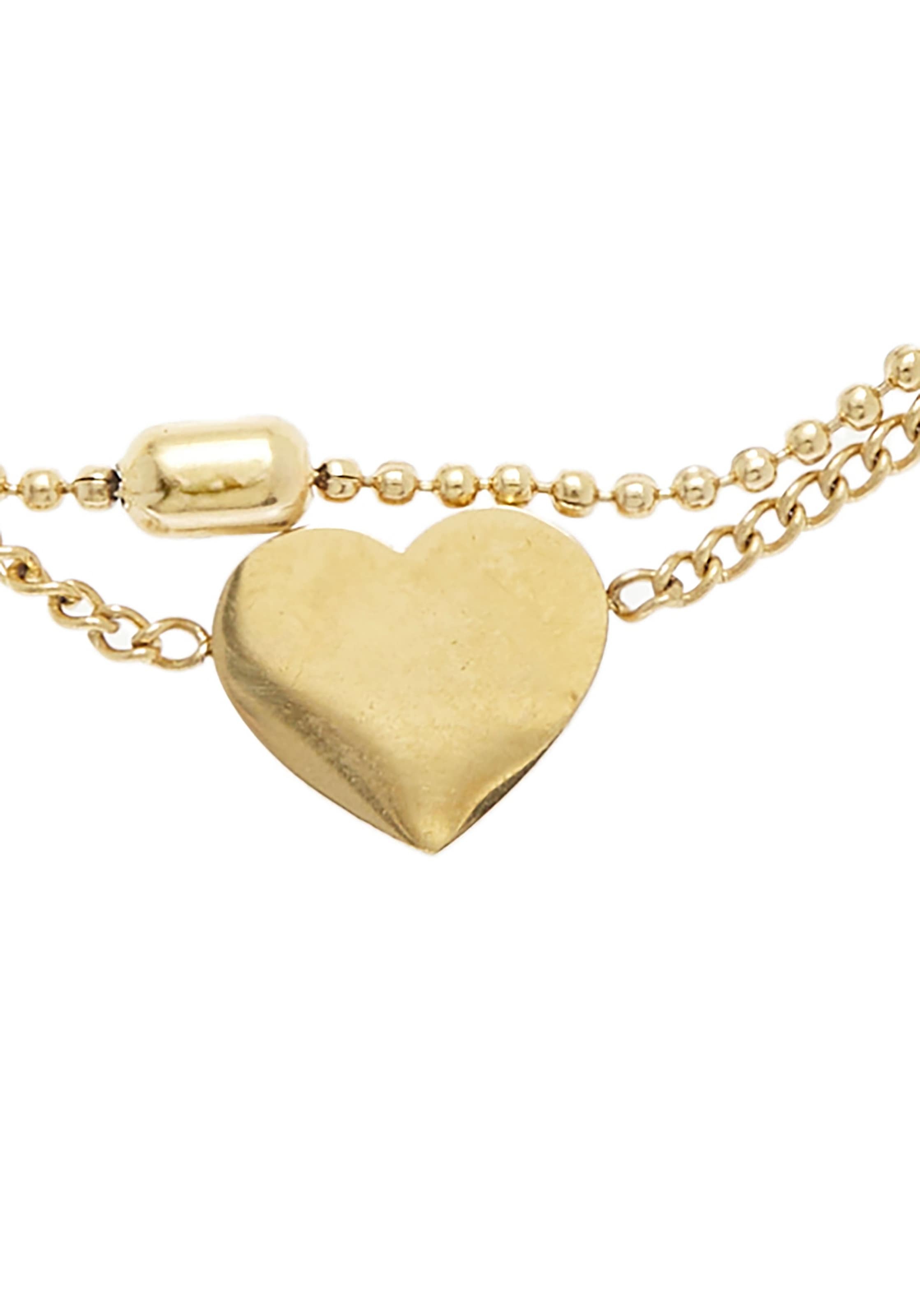 LASCANA Fußkette »Mit Herzanhänger« Aus vergoldetem Edelstahl