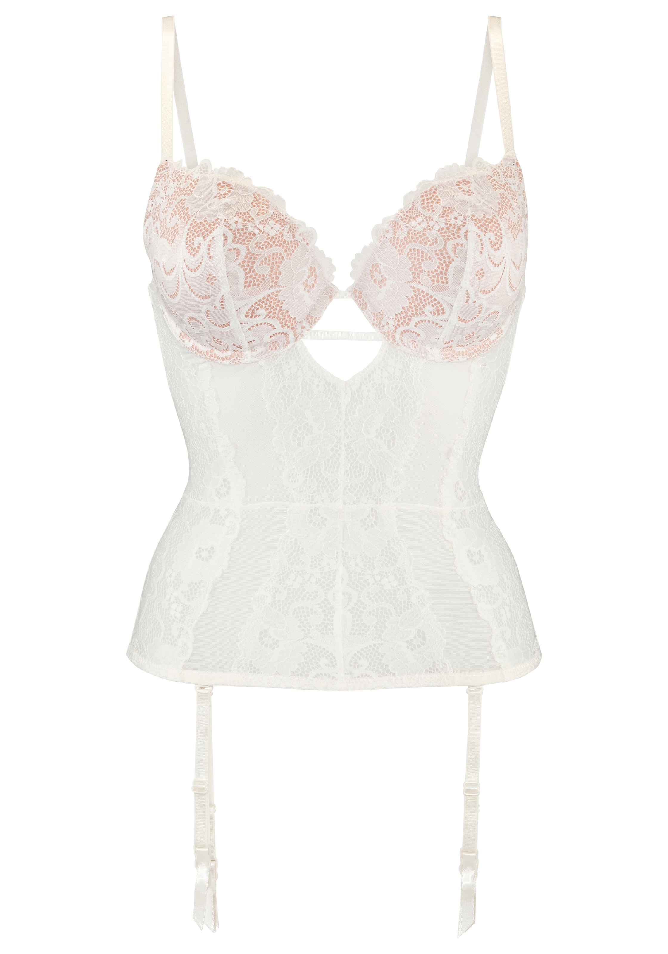 JETTE Corsage, mit Push-up-Kissen und abnehmbare Strapse, sexy Dessous, Reizwäsche