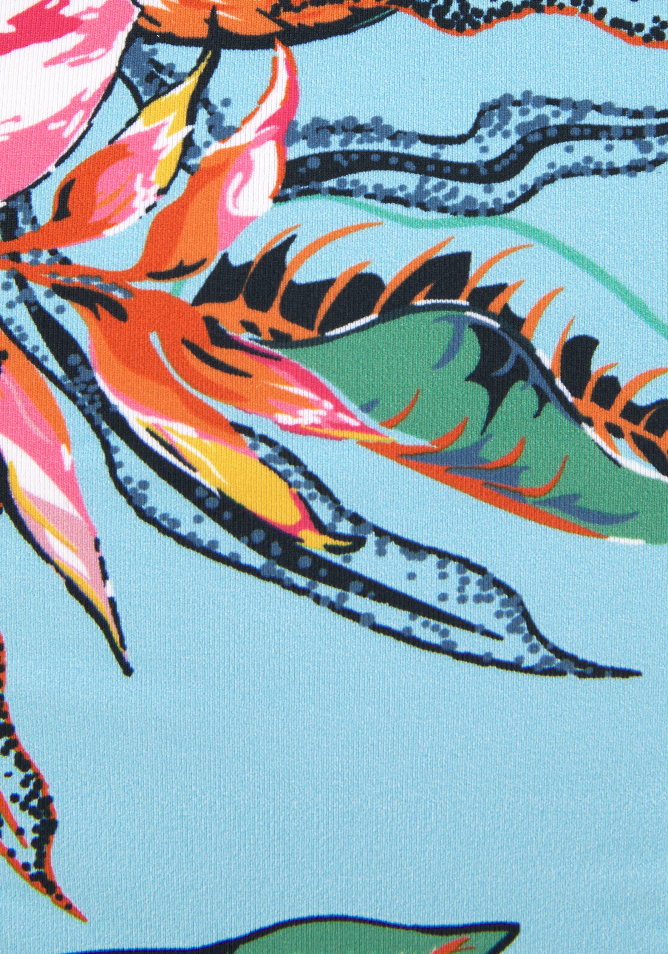 LASCANA Bikini-Hose »Malia«, mit Umschlagbund mit tropischem Print