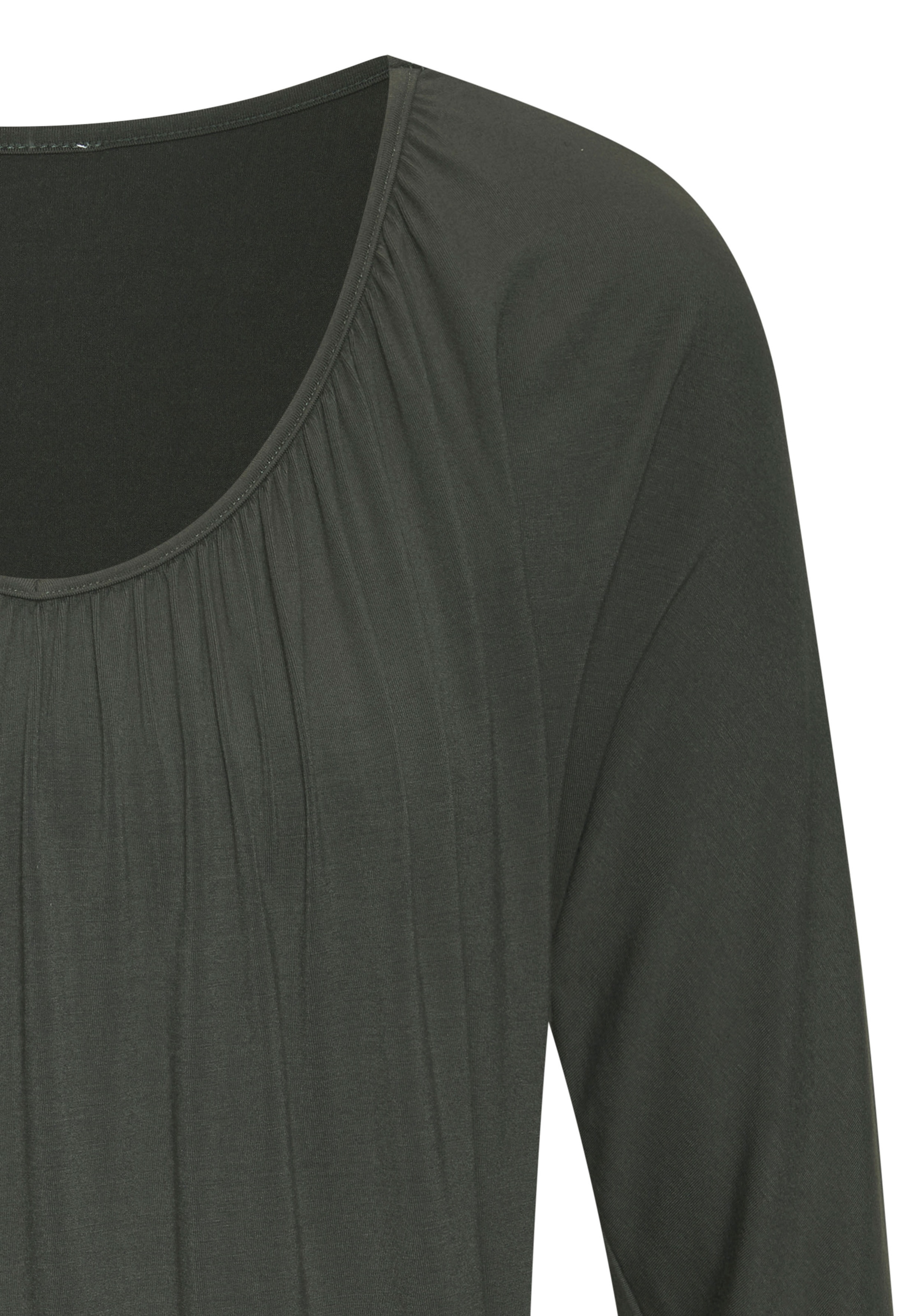LASCANA 3/4-Arm-Shirt »mit zarter Raffung am Ausschnitt«, (2er-Pack), aus weichem Viskose-Stretch