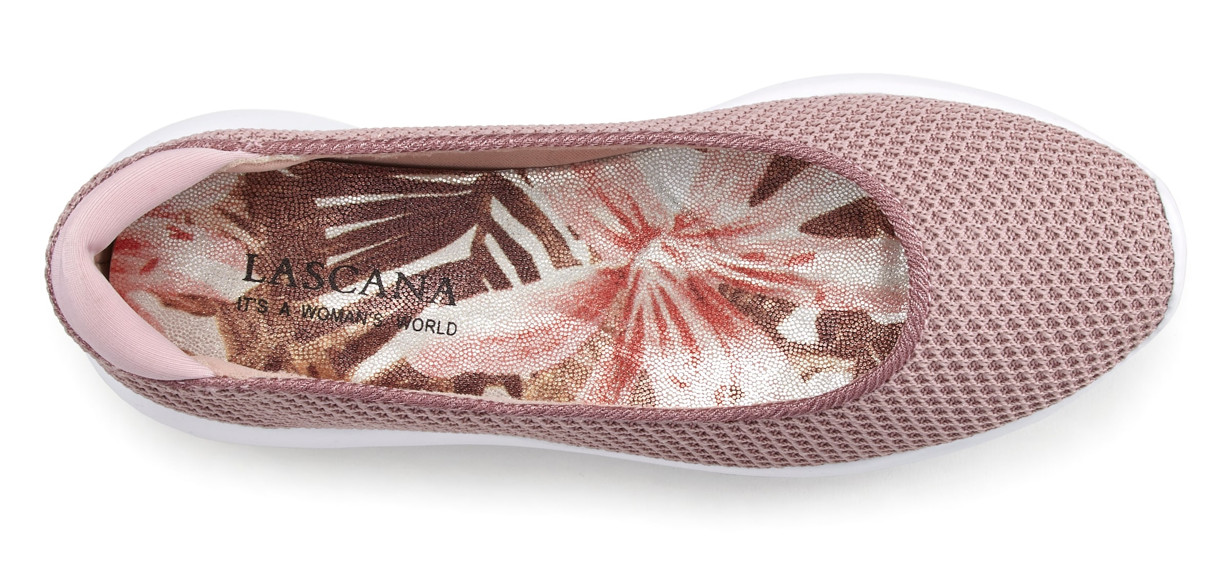 LASCANA Ballerina »Freizeitschuh, Slipper, Halbschuh,«, zum Reinschlüpfen, leichte Mesh-Optik VEGAN