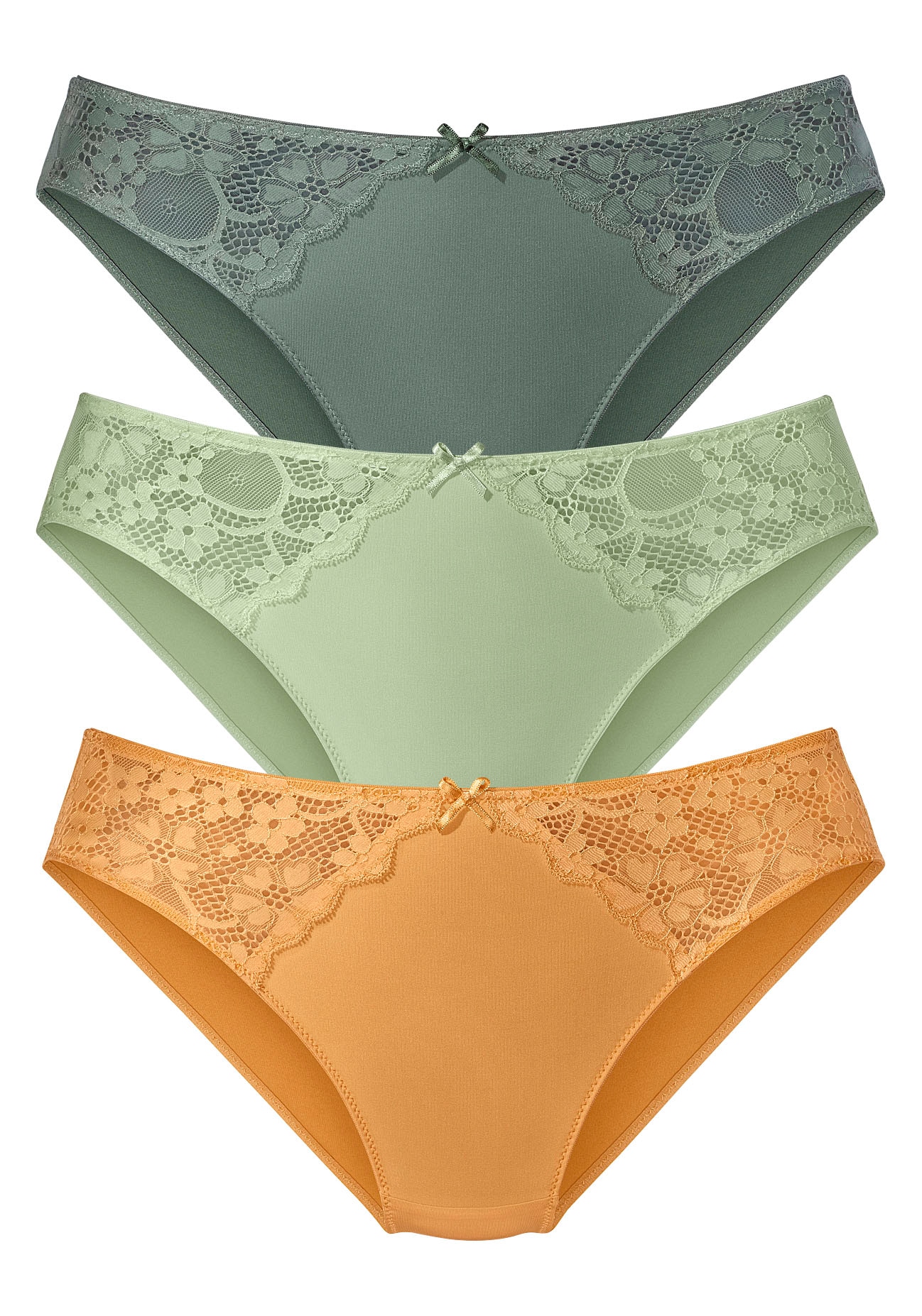 petite fleur Slip, (3 St.), mit leicht transparenter Jacquardspitze an den Seiten
