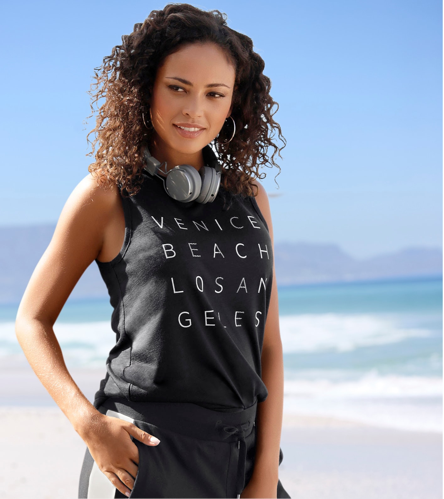 Venice Beach Tanktop, mit Logoprint, Tanktop