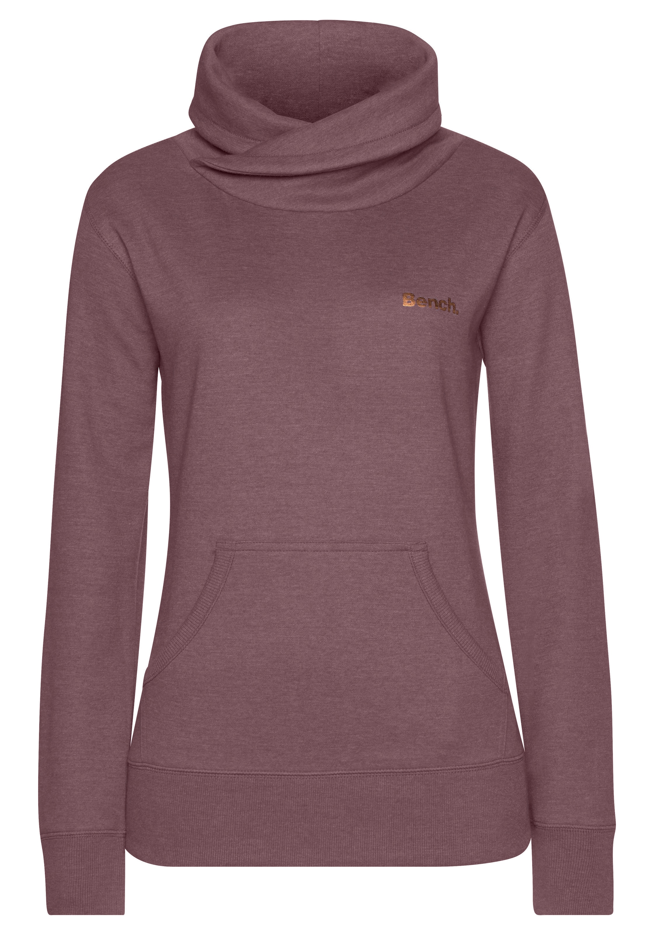 Bench. Loungewear Longsweatshirt mit Stehkragen in Layeroptik und Kängurutasche, Loungewear