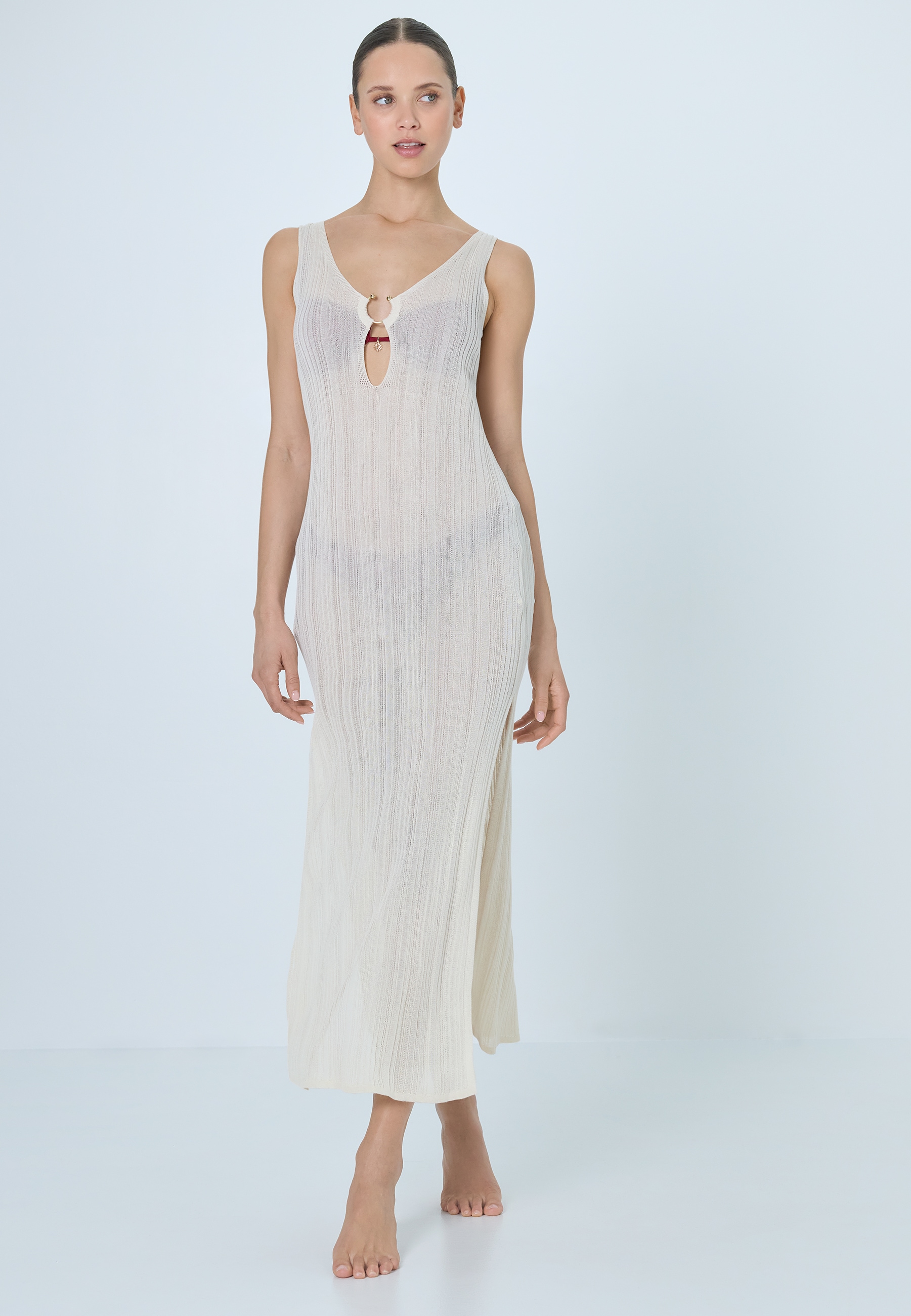 LSCN by LASCANA Strandkleid Midikleid, Strickkleid