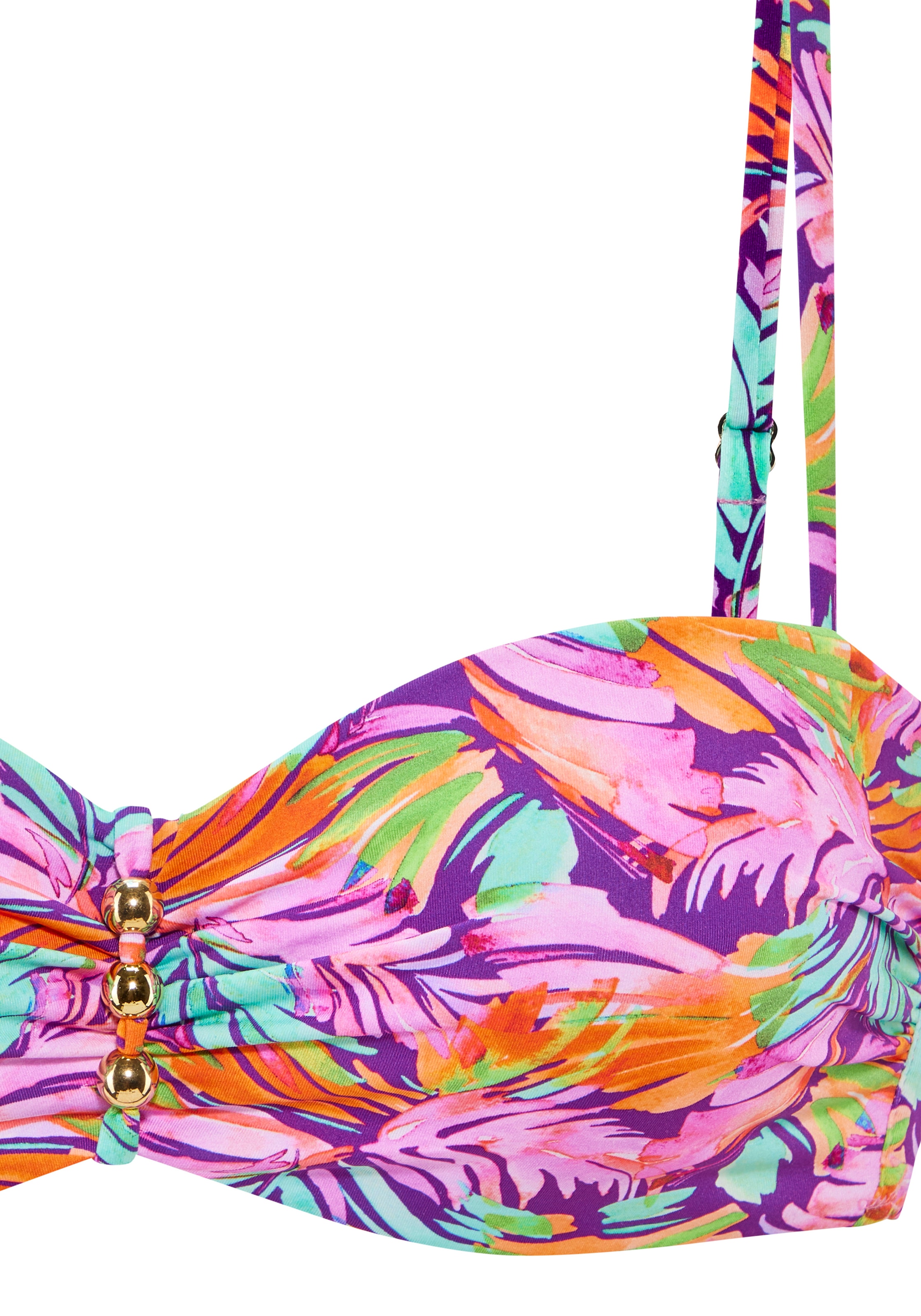 Vivance Bügel-Bandeau-Bikini mit farbenfrohem Blätterdruck