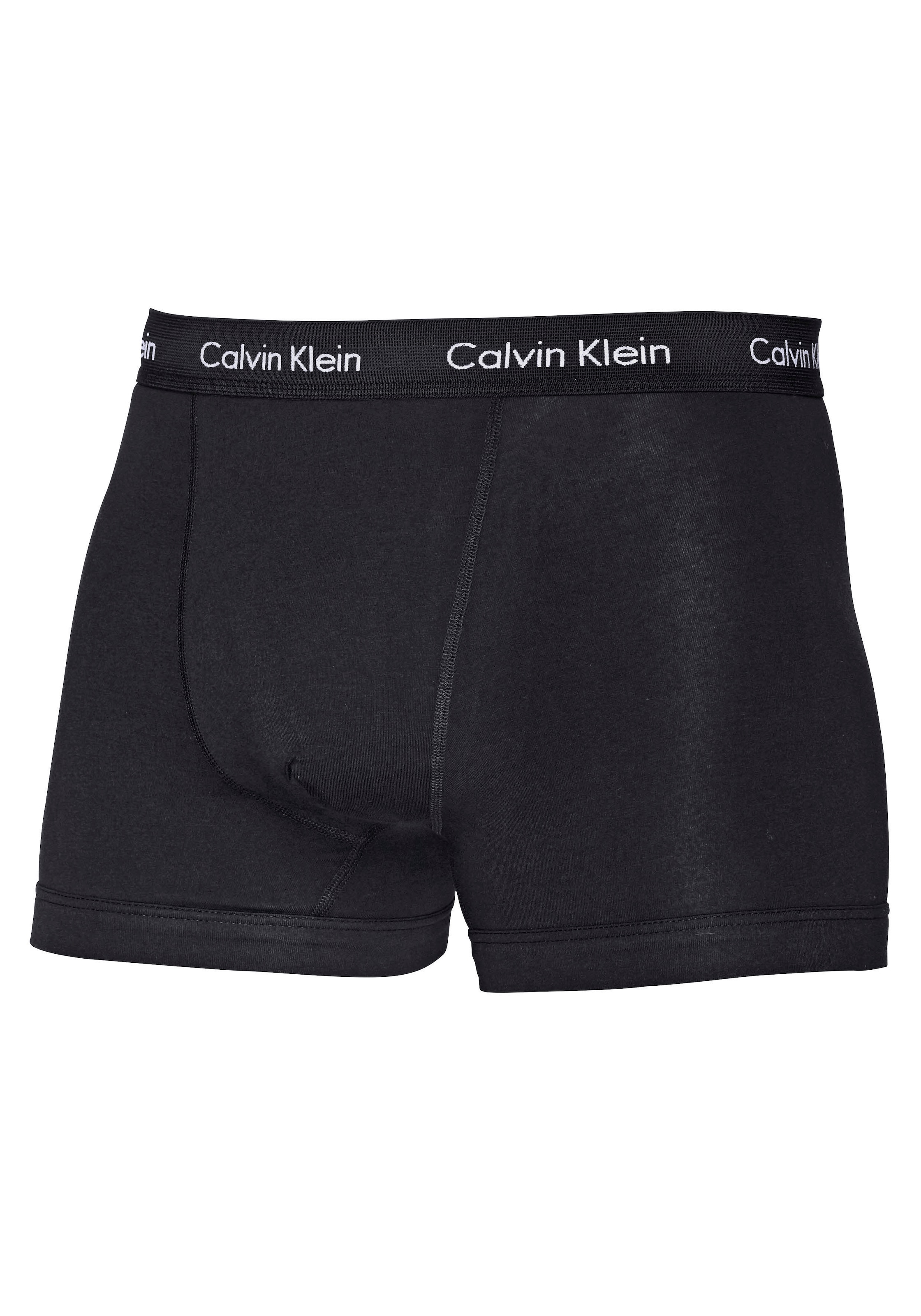 Calvin Klein Underwear Trunk, (3 St.), in blautönen mit Logo-Elastikbund