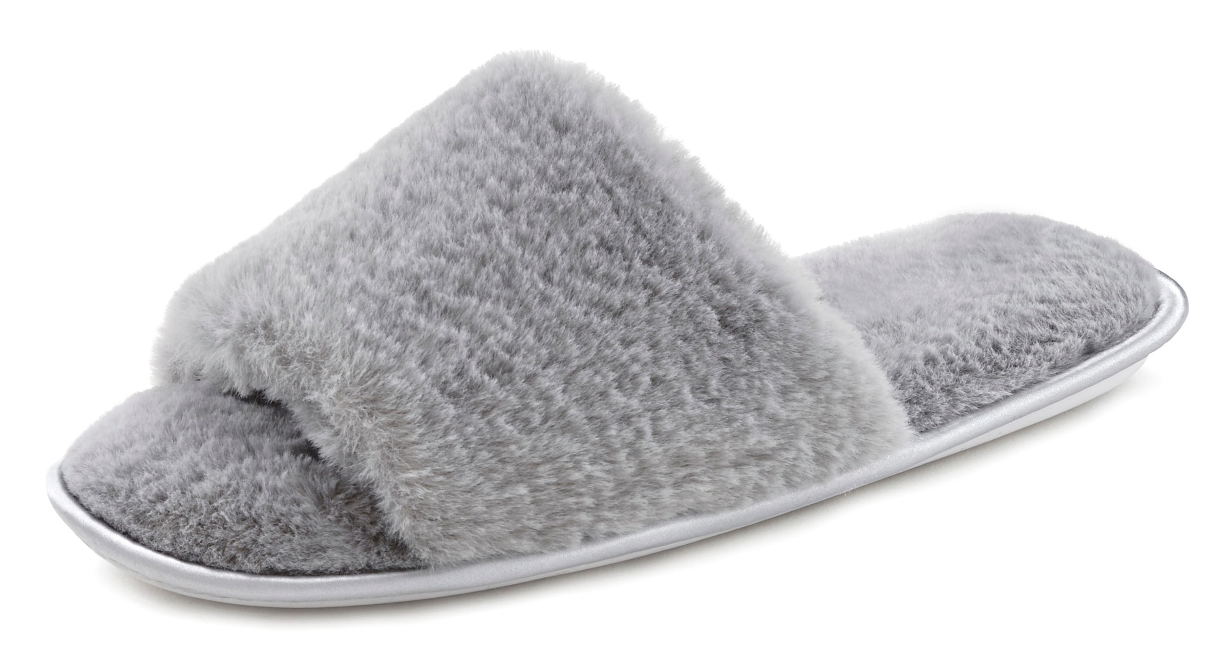 Vivance Pantolette »Hausschuh, Pantolette, Pantoffel,«, mit kuscheligem, warmen Fellimitat VEGAN