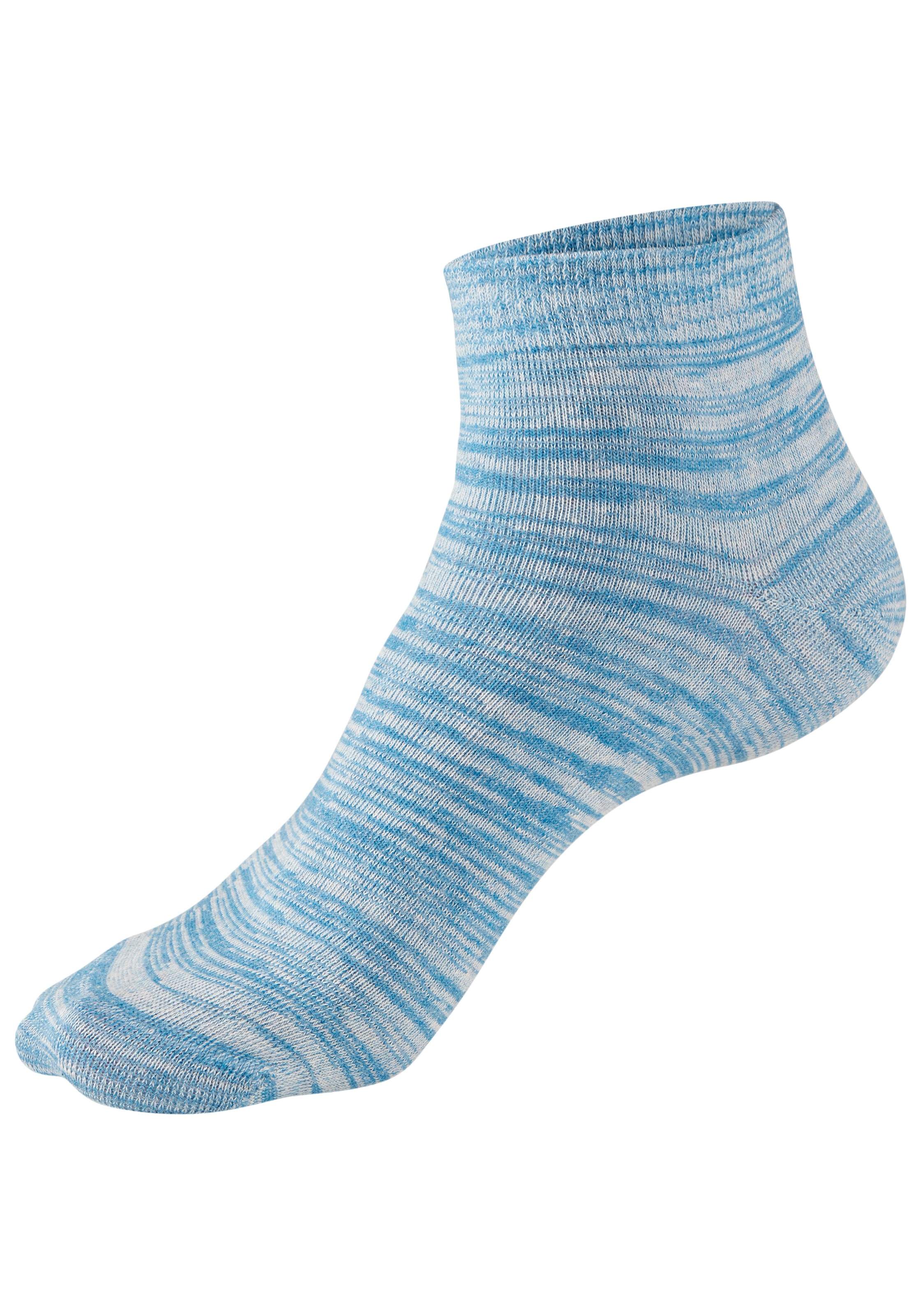 Bench. Kurzsocken »Damen und Herren meliert und uni« Packung, 6 Paar tlg. mit ansprechendem Streifen- Design und uni