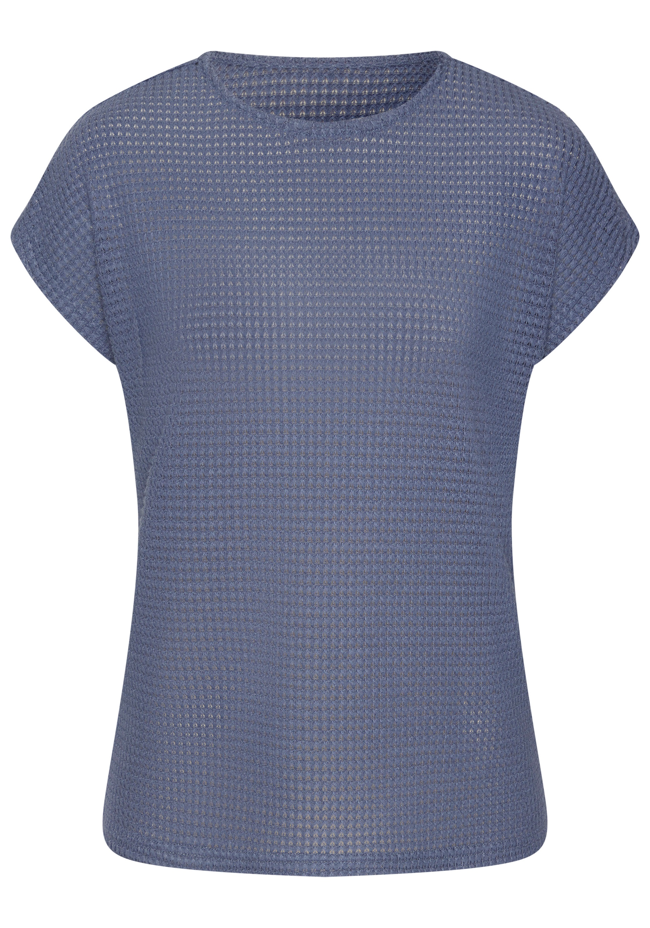 Vivance Kurzarmshirt »mit modischer Waffelstruktur«, aus bügelfreier Strickqualität