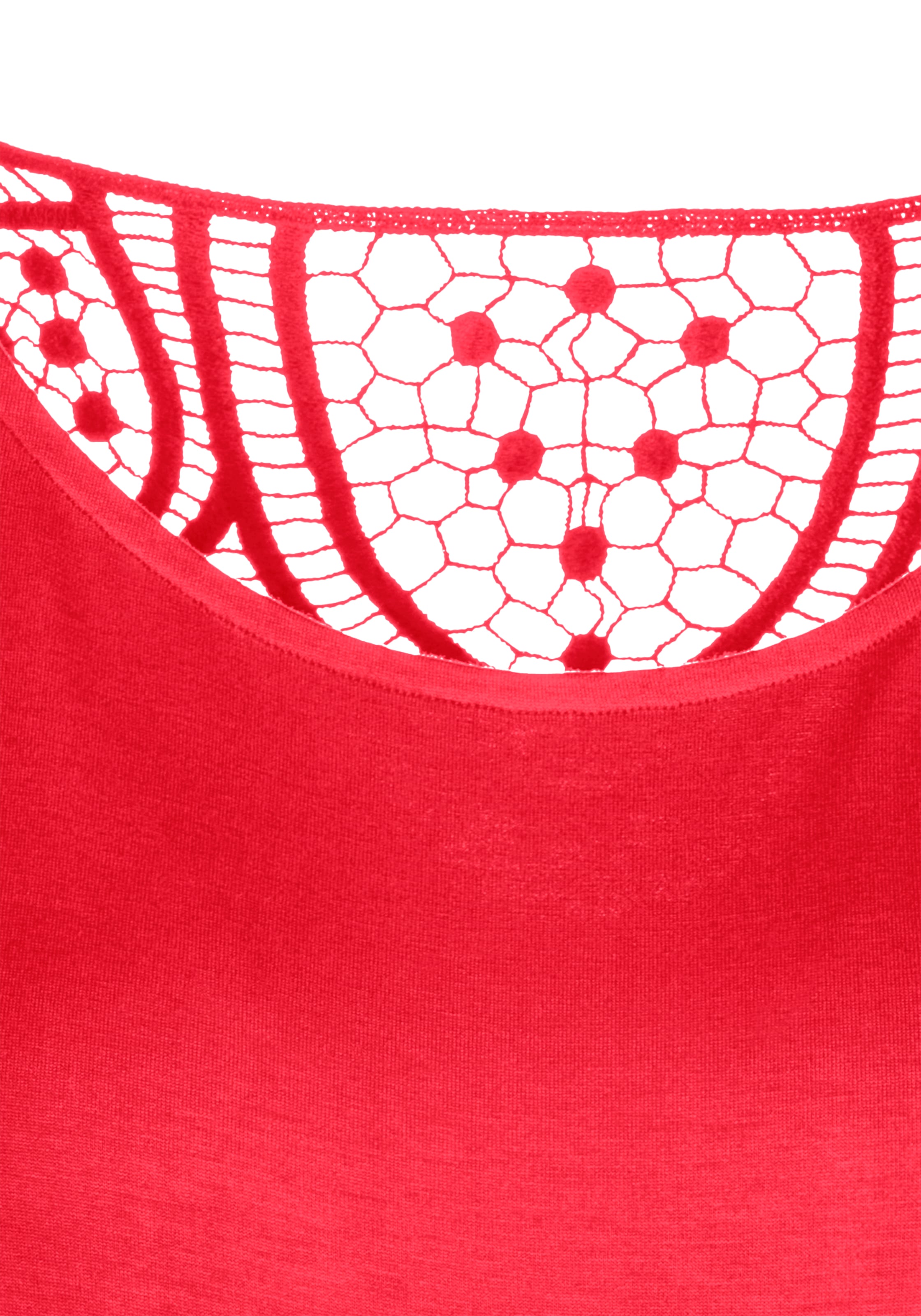 Vivance Kurzarmshirt »mit Häkelspitze am Rücken«, (2er-Pack), aus weichem Viskose-Stretch