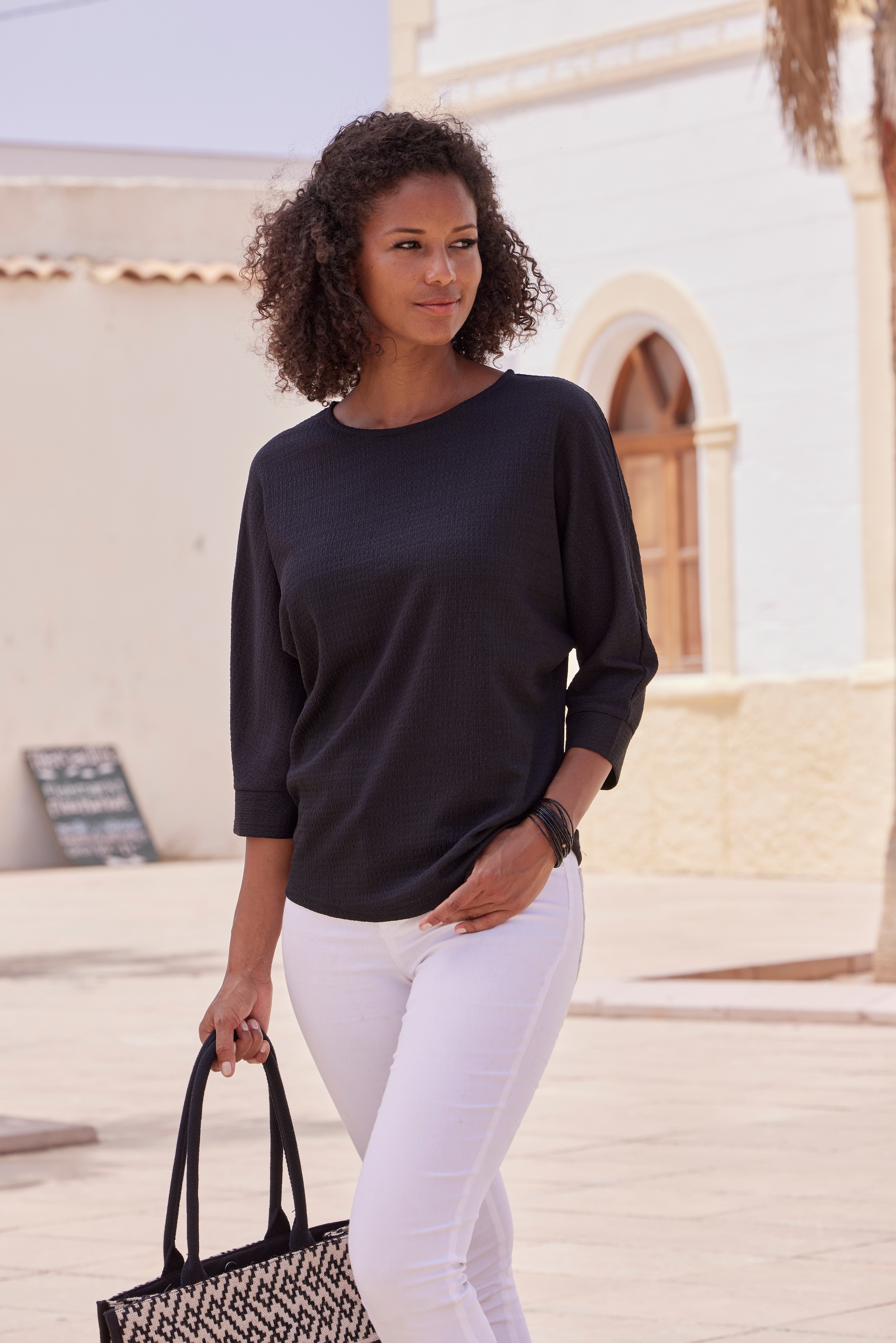 Vivance 3/4-Arm-Shirt »aus bügelfreier Crêpe-Qualität«