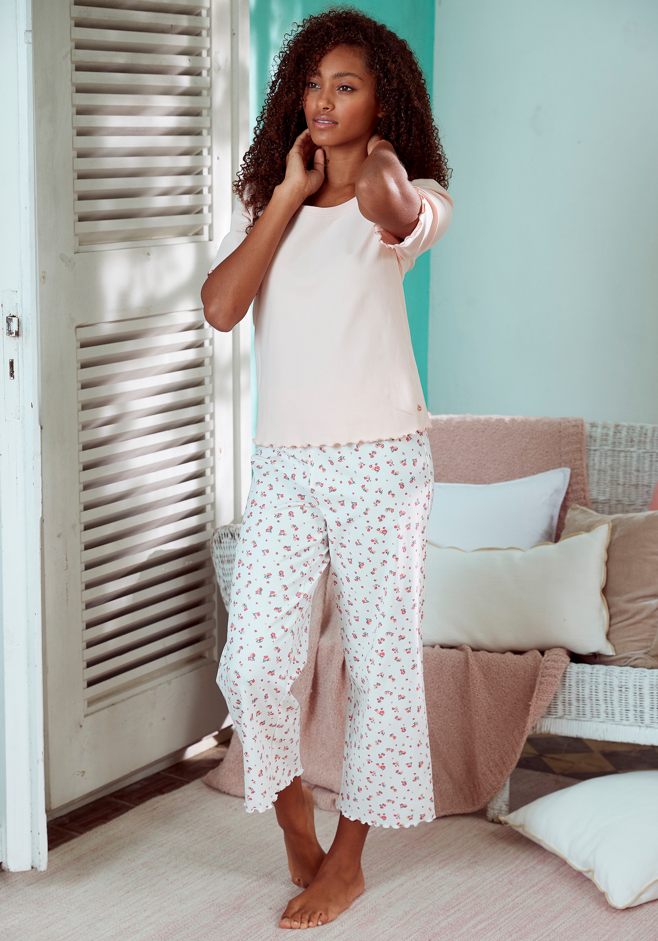 s.Oliver Pyjamaoberteil, mit Puffärmeln