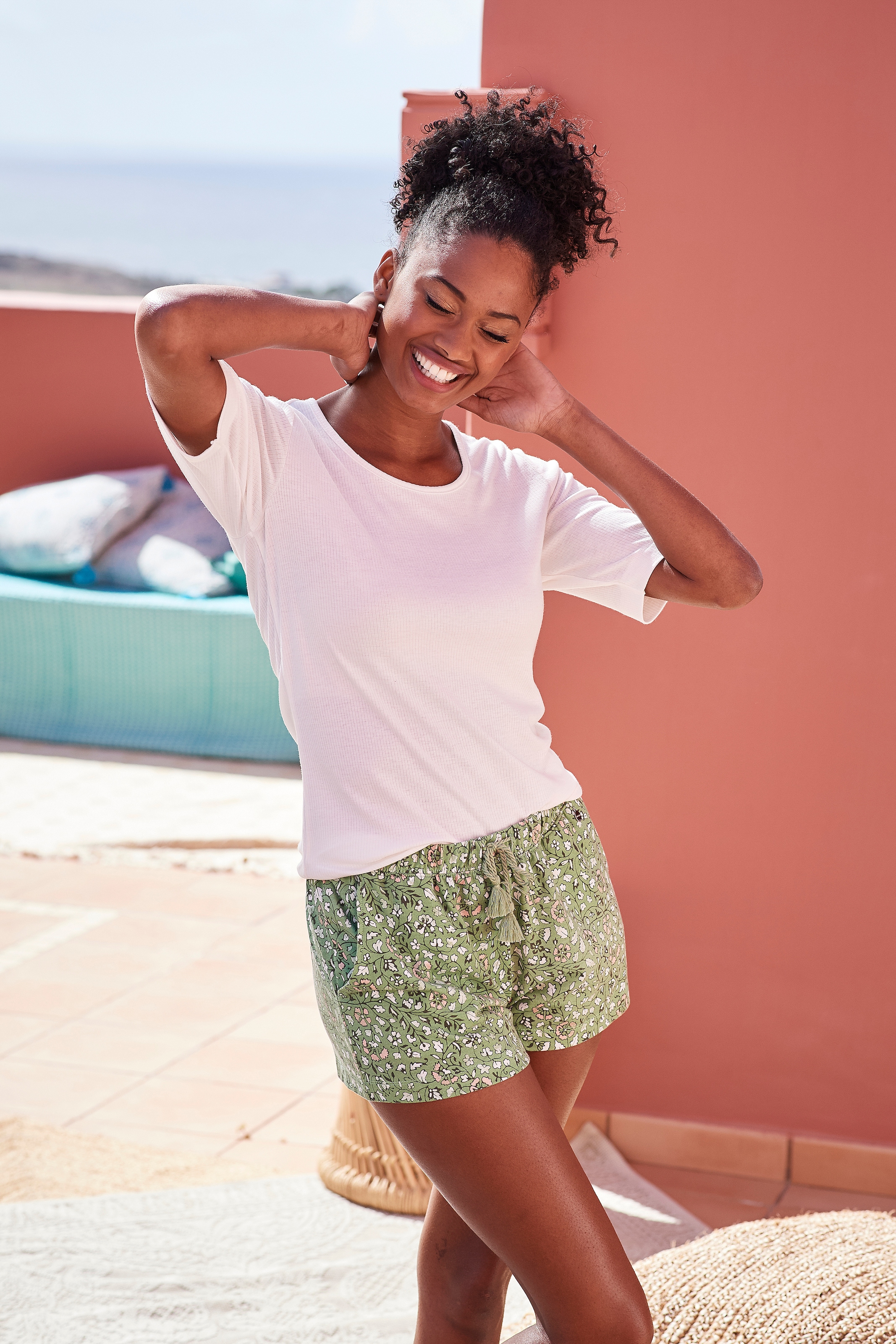 LASCANA Pyjamaoberteil, aus Rippstrick