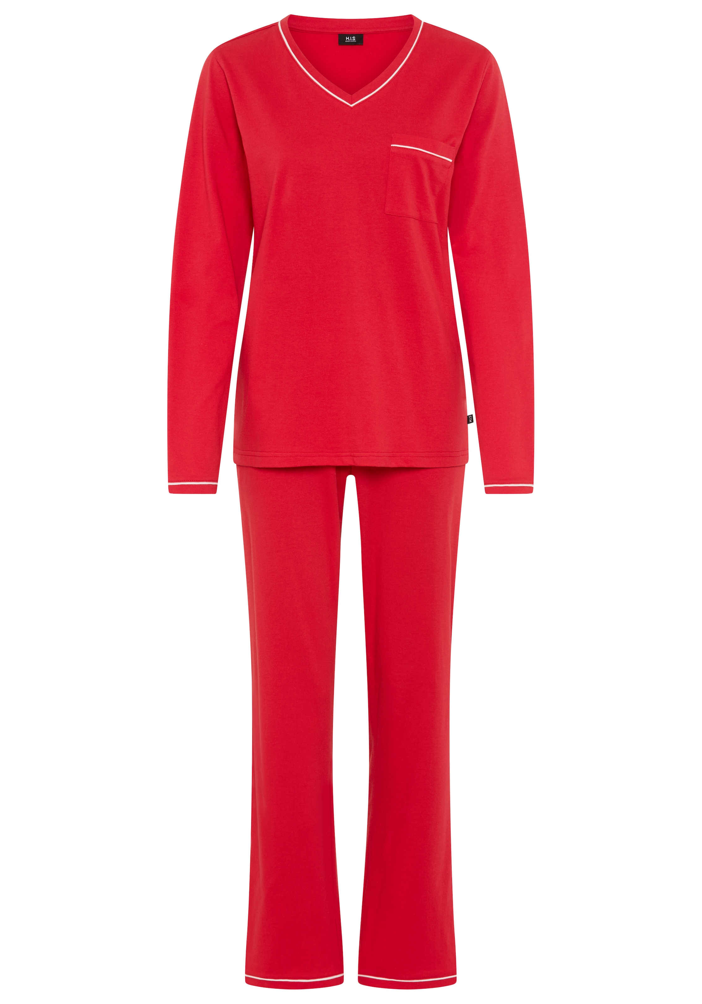 H.I.S Pyjama Set, 2 mit Paspelierung in Kontrastfarbe