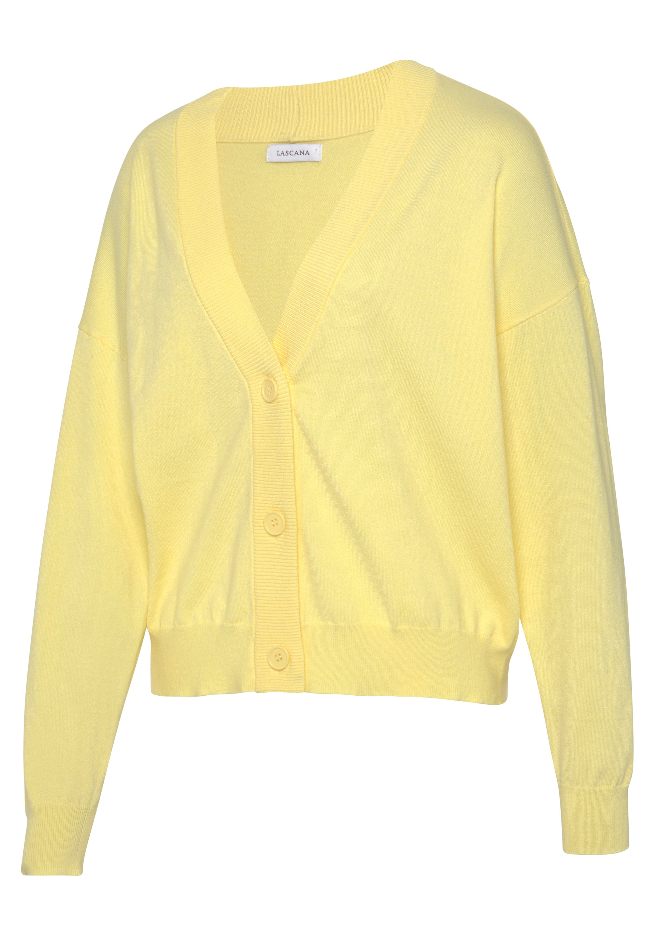 LASCANA Strickjacke, in kurzer Form, Loungewear