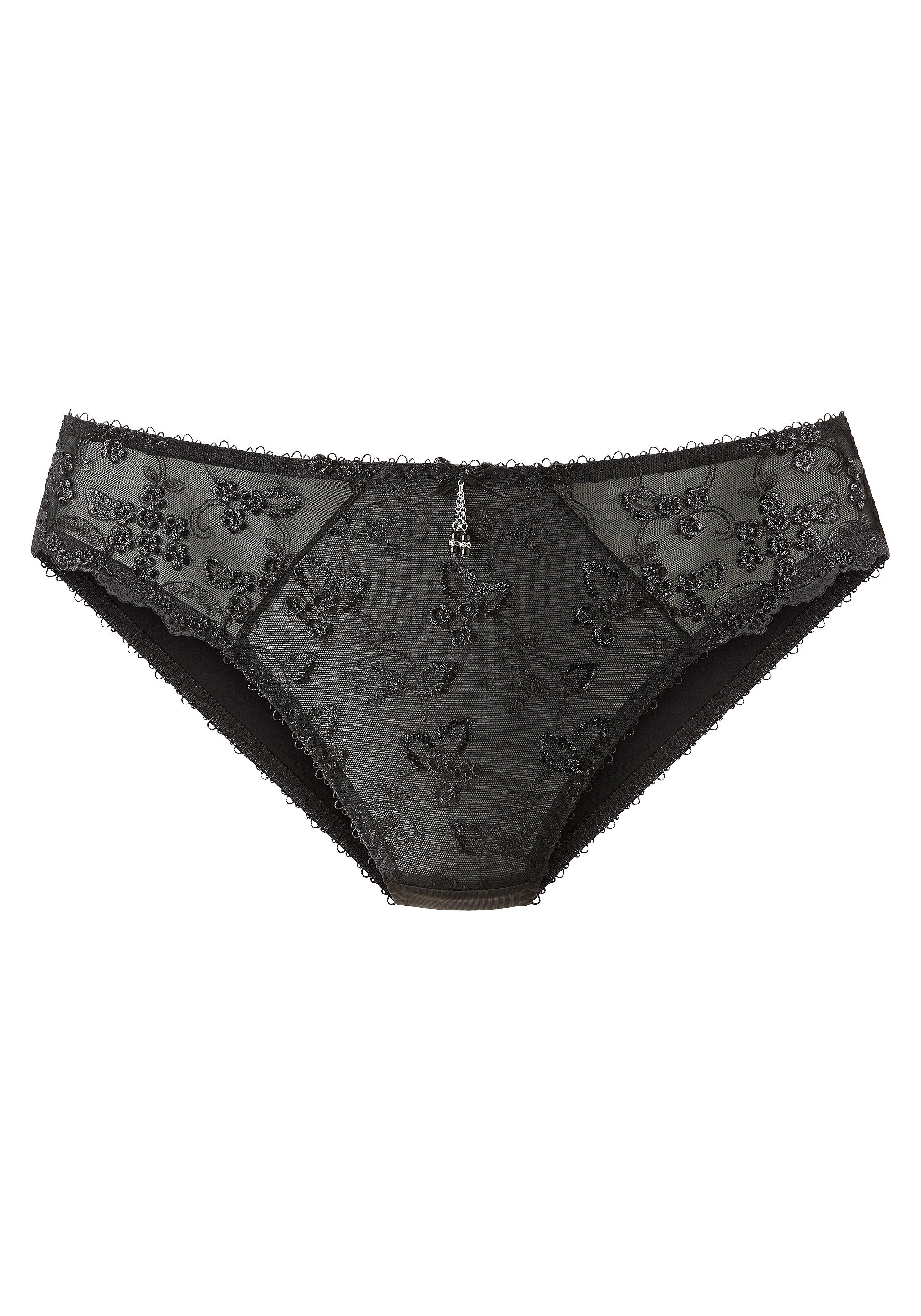 LASCANA Slip, Dessous mit schöner Blümchen-Stickereispitze