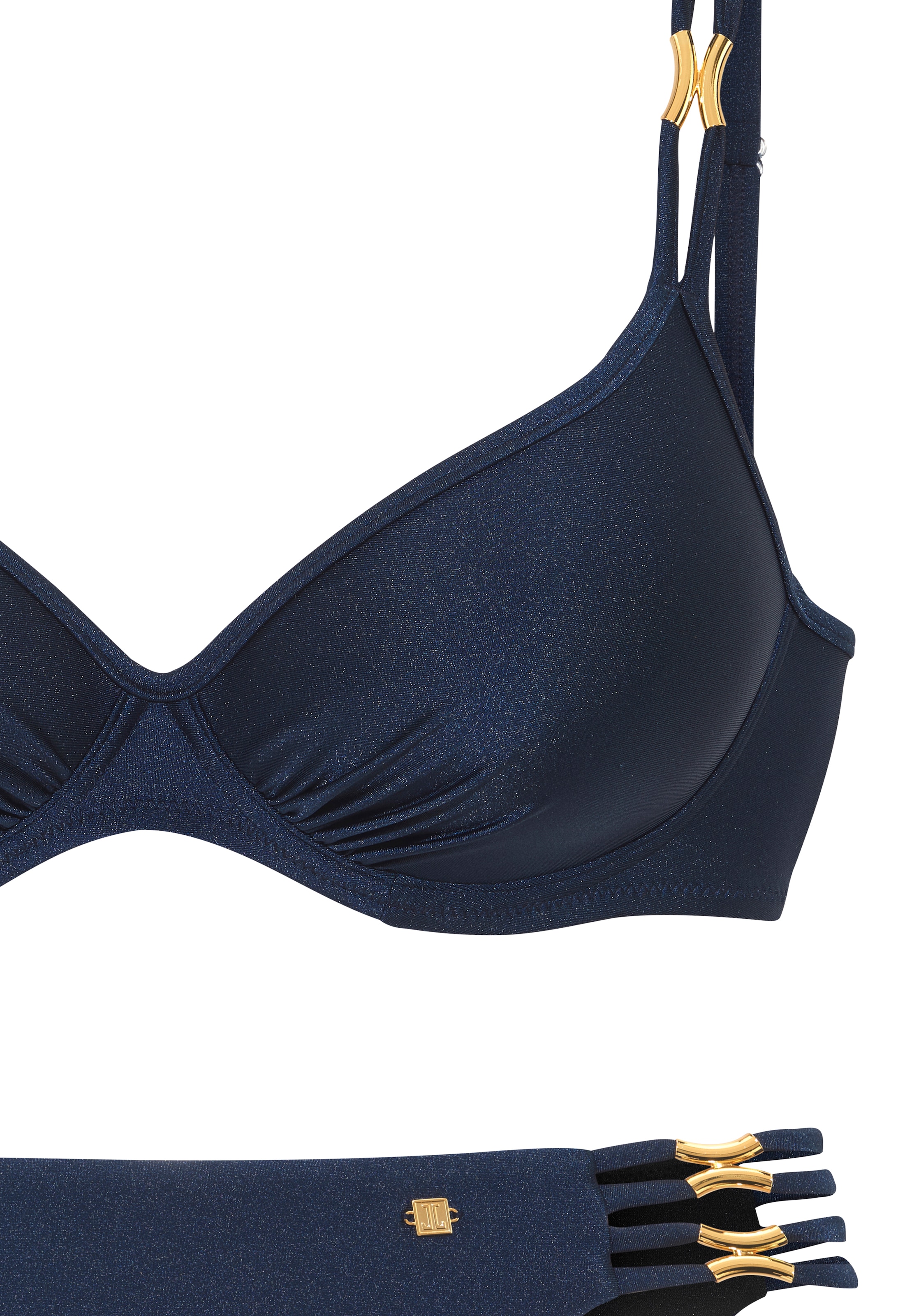 JETTE Bügel-Bikini »Giulia«, mit goldfarbener Glanzbeschichtung und Accessoires