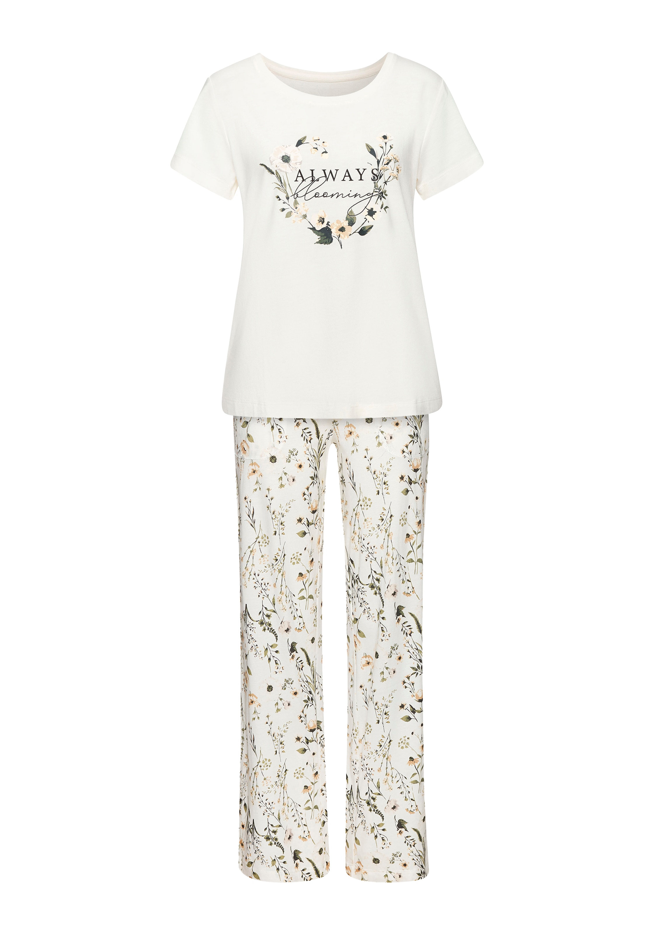 LASCANA Pyjama 2 tlg. mit schönem Blumenmuster
