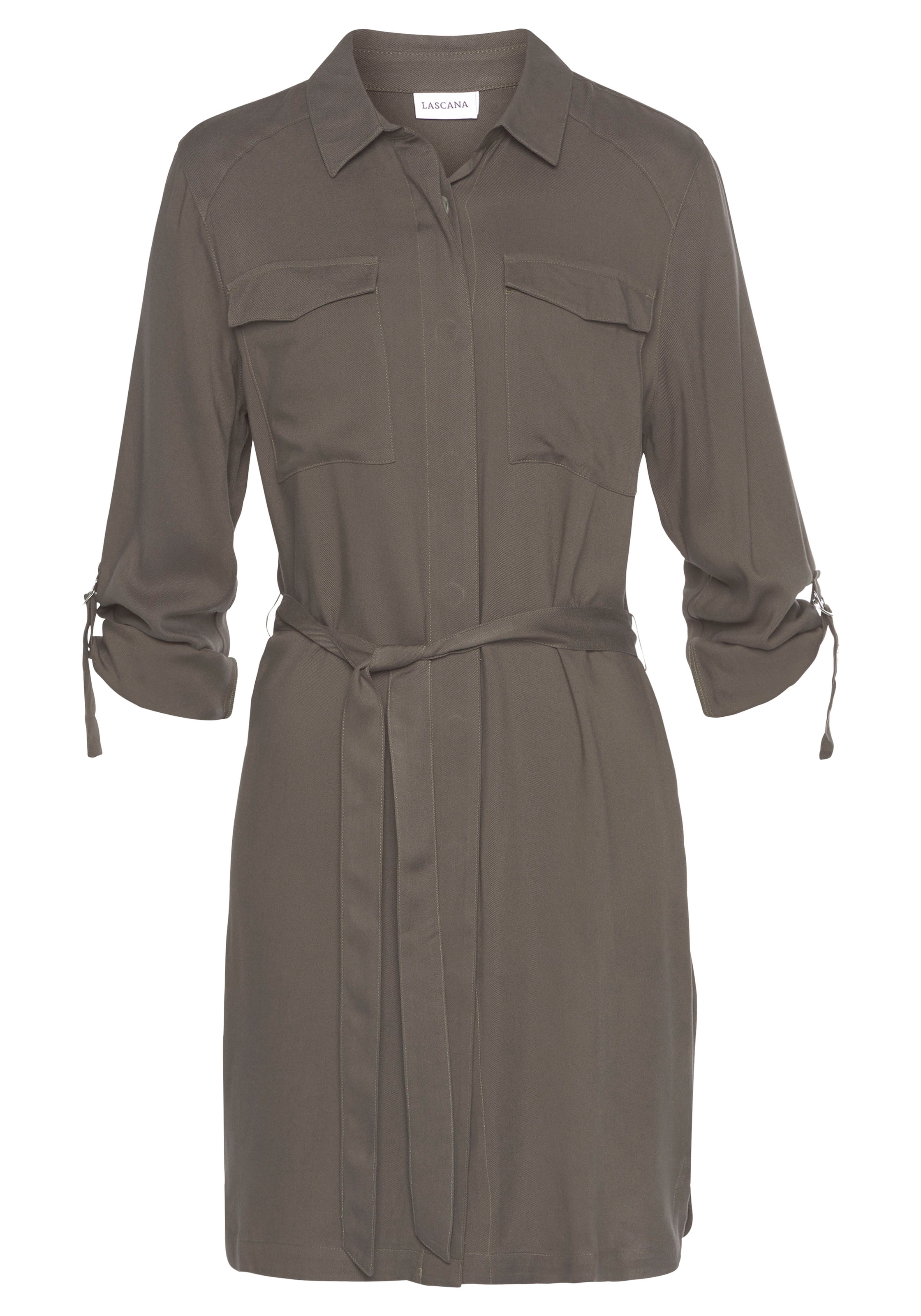 LASCANA Hemdblusenkleid, (mit Bindegürtel)