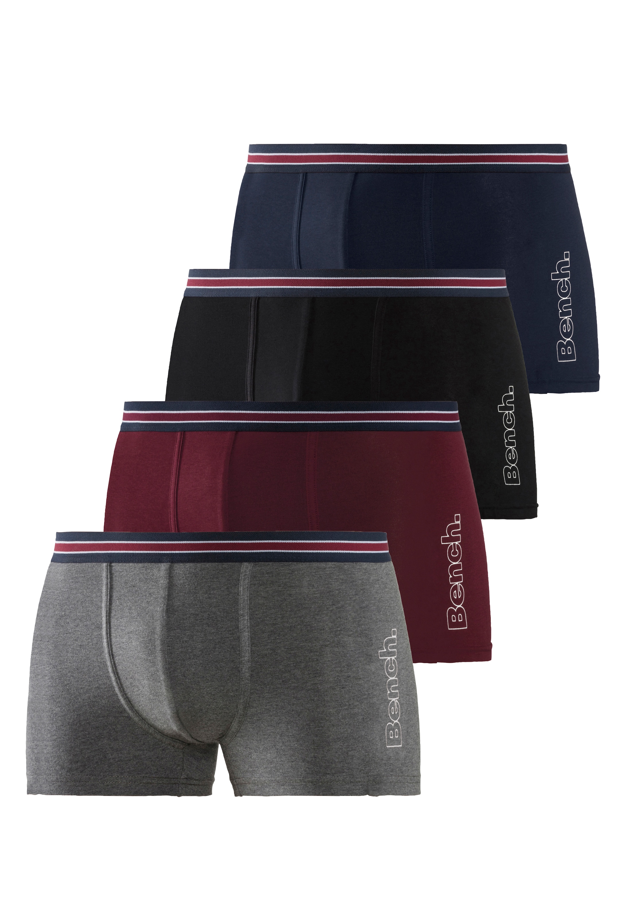 Bench. Boxer »Boxershorts für Herren«, (Packung, 4 St.), Unterhosen mit seitlichem Logo Druck