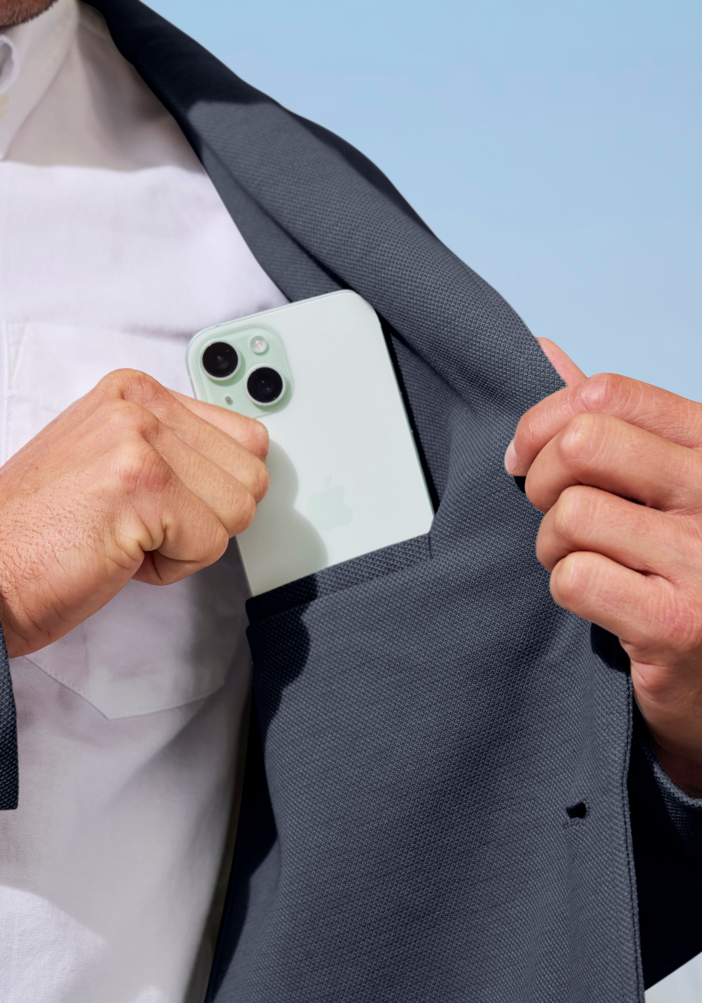 John Devin Sakko »aus elastischer Jersey Pikee-Qualität« lässiges Stretchsakko mit dezentem Muster