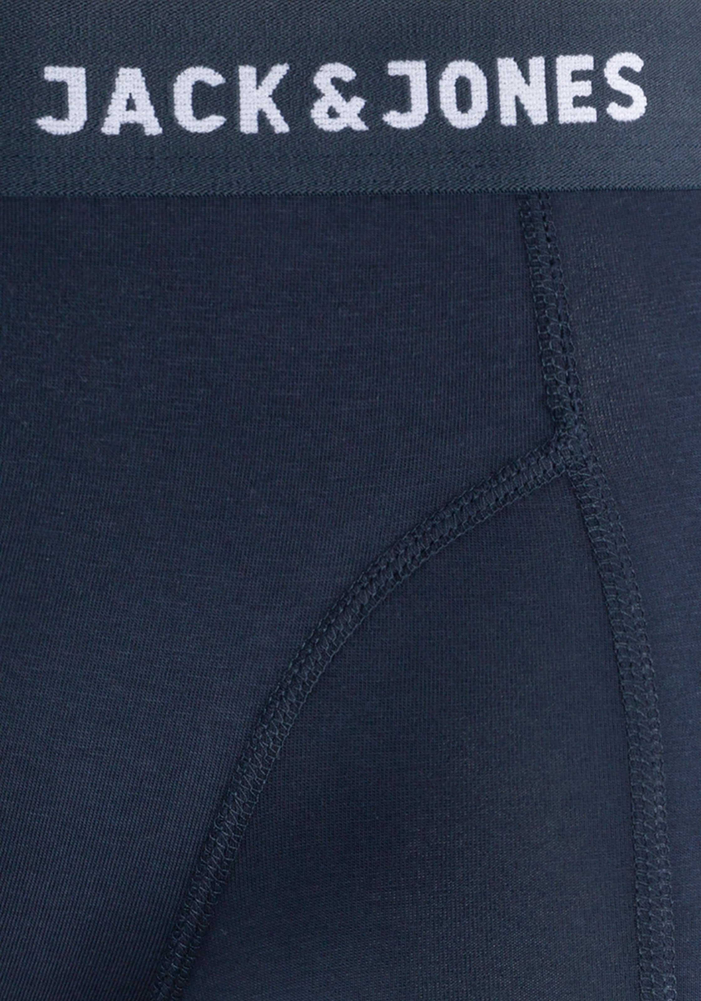 Jack & Jones Boxer »JACANTHONY  im 3er Pack mit Logo-Bund und weichem Griff« Packung, 3 Stk. unifarben mit Farbeinsatz, modisch, eng anliegend, Baumwollmischung