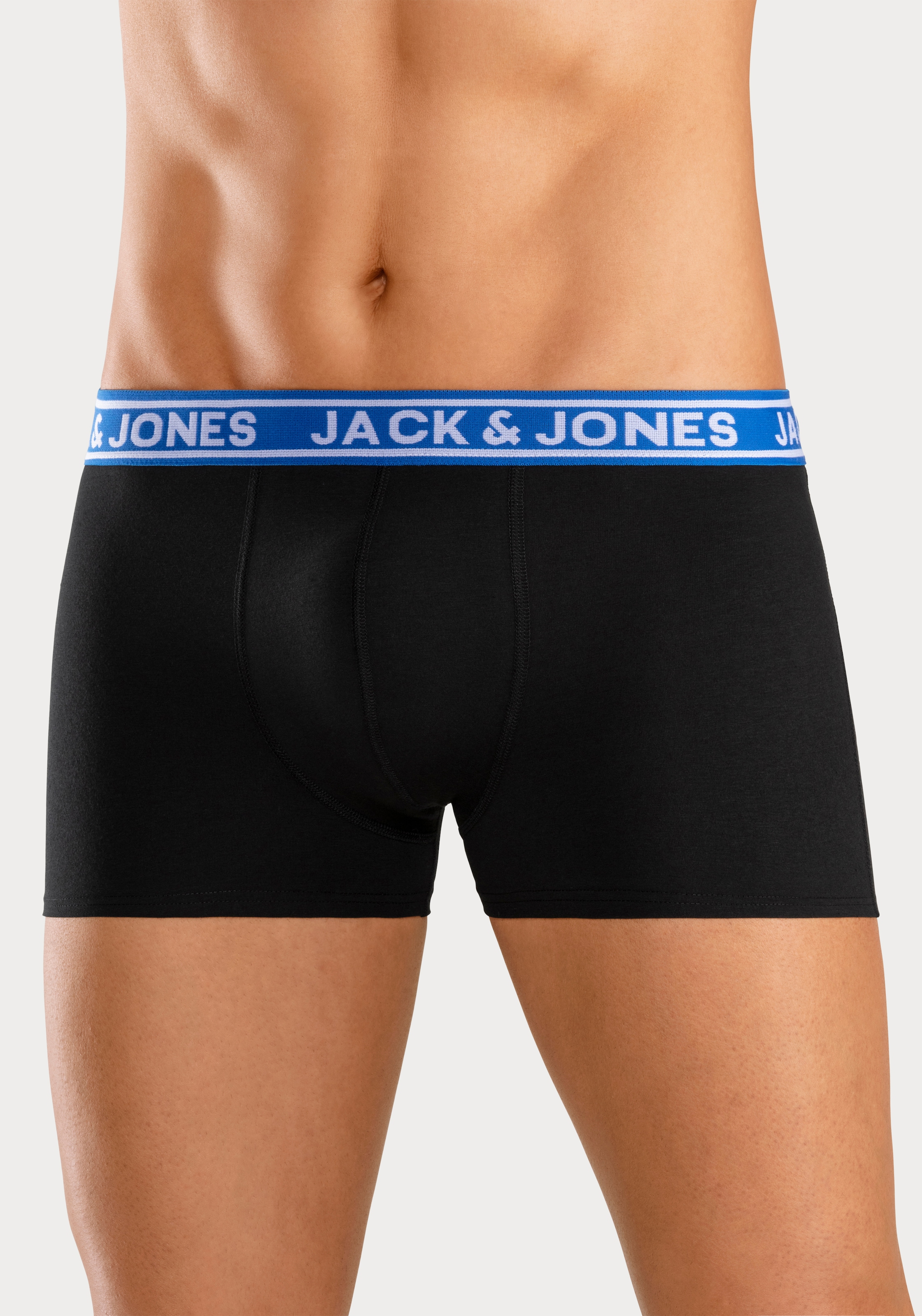 Jack & Jones Trunk »JACCRISP im 6er Pack mit Logobund und Stretchkomfort« Packung, 6 Stk. unifarben mit Farbeinsatz, modisch, eng anliegend, Baumwollmischung