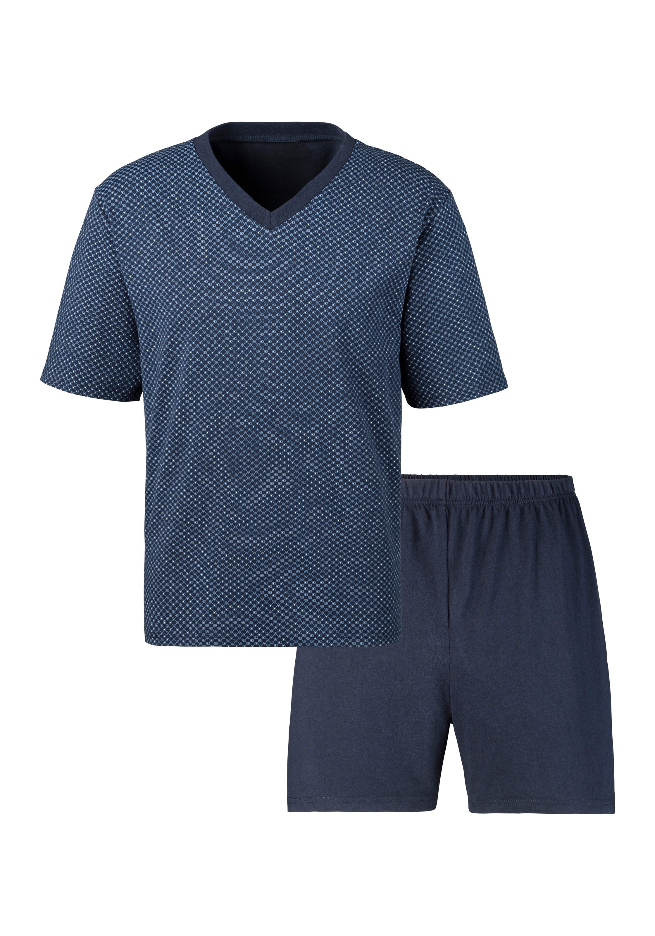 le jogger® Pyjama, (Packung, 4 tlg., 2 Stück), Schlafanzug mit Allovermuster