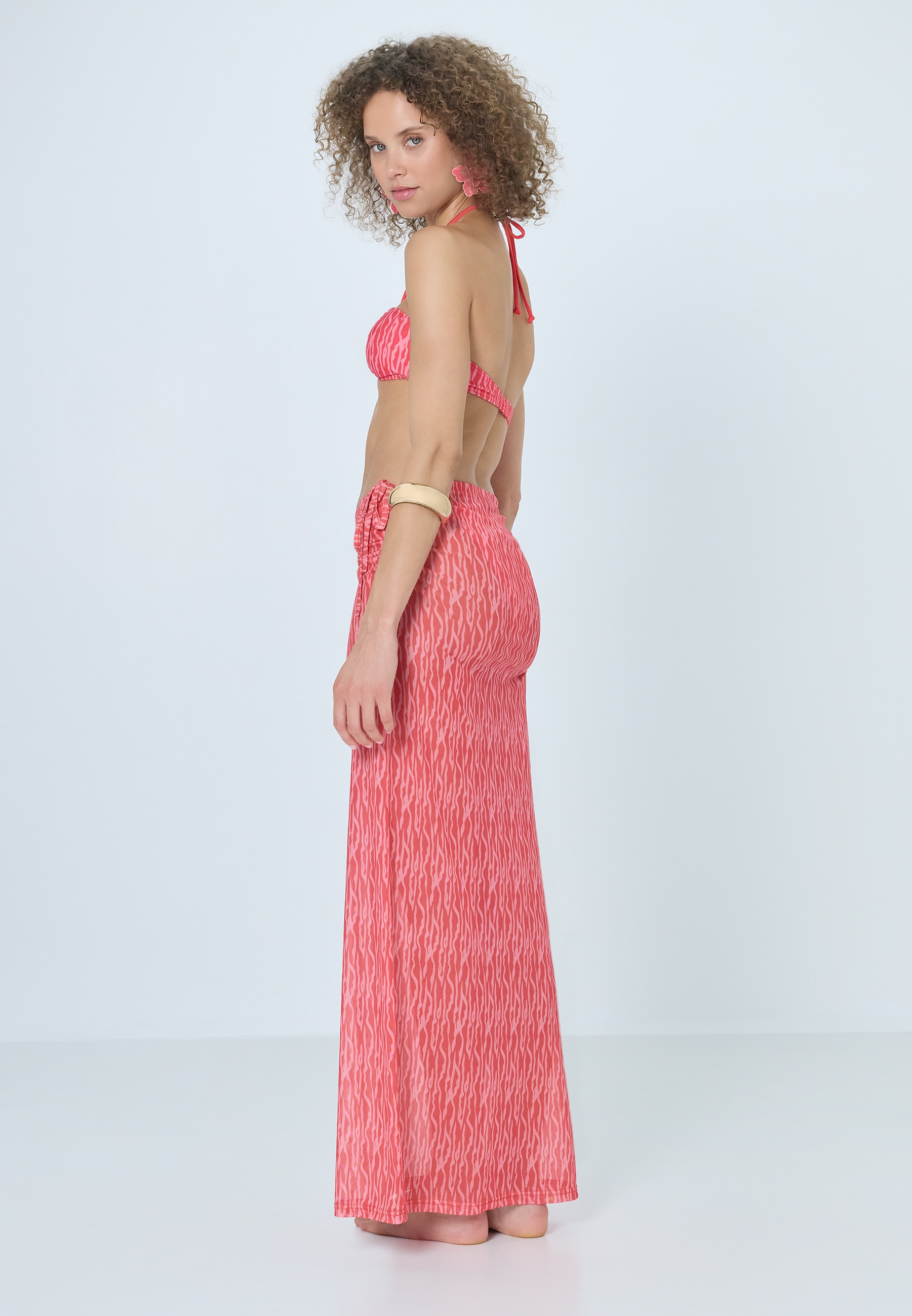 LSCN by LASCANA Meshrock mit grafischem Druck, Strandrock, Cover-up