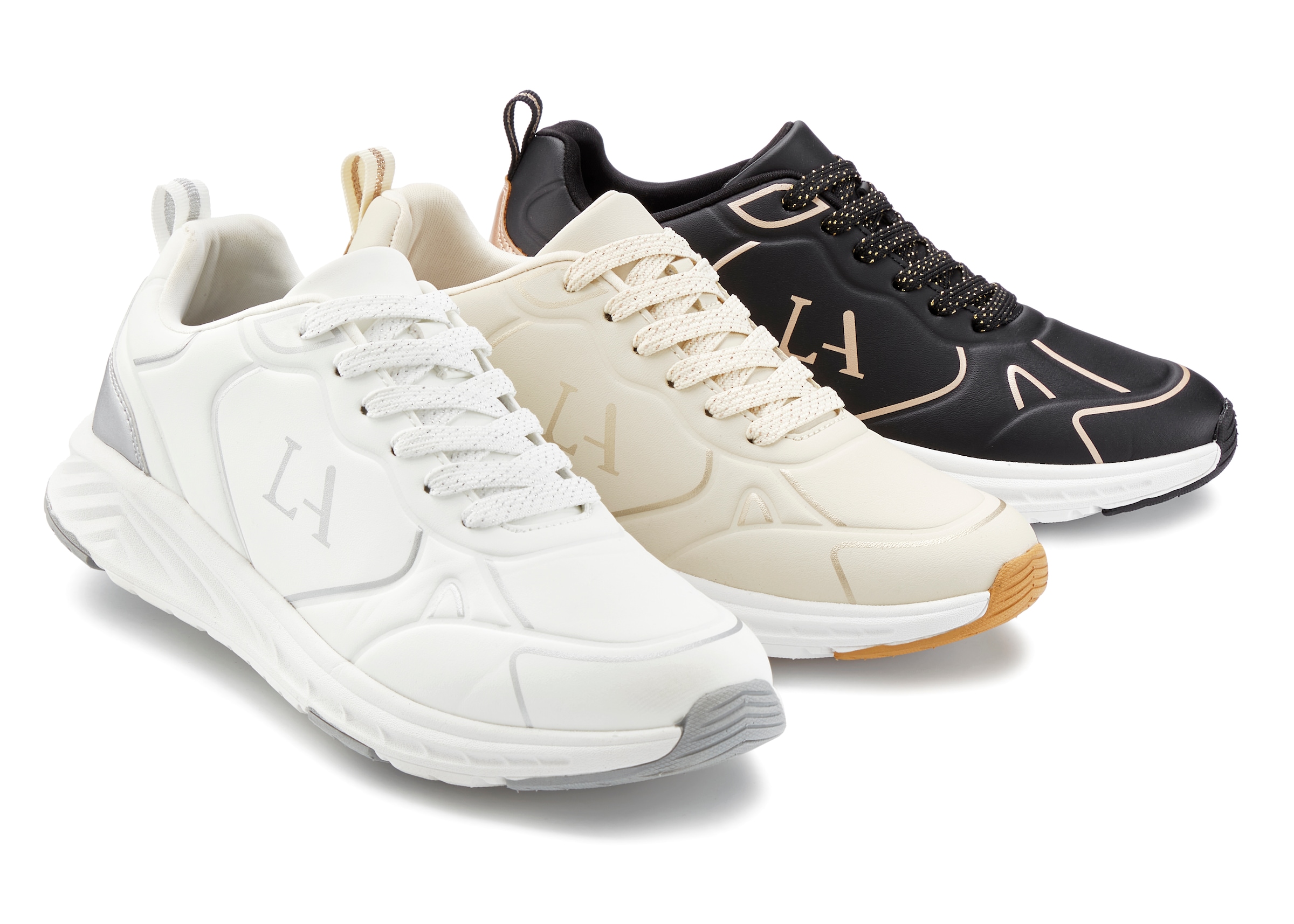 LASCANA Sneaker »Freizeitschuh, Schnürschuh, Turnschuhe,«  mit Farbakzenten VEGAN