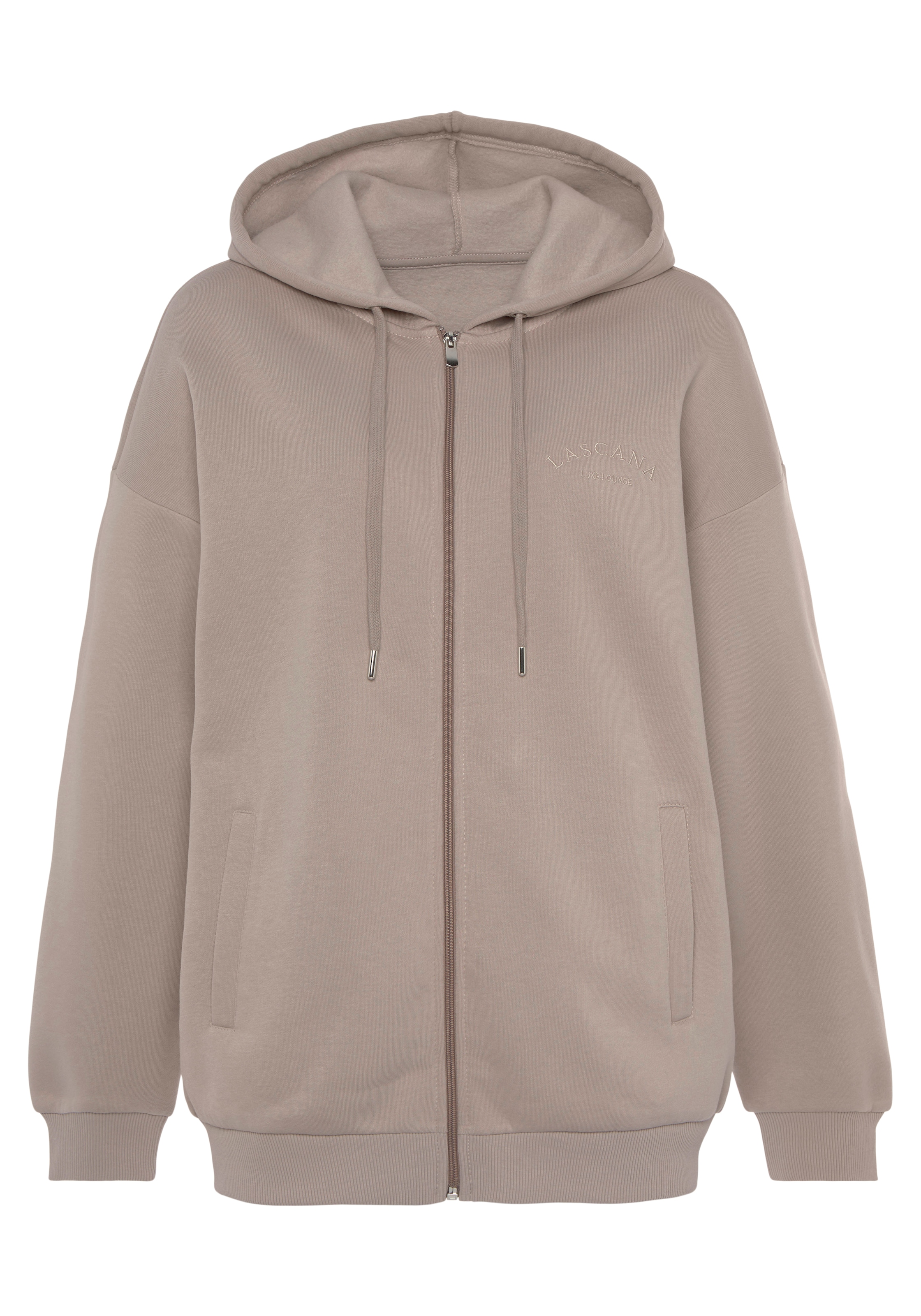 LASCANA Kapuzensweatjacke, mit seitlichen Taschen und Innen angeraut, Loungewear