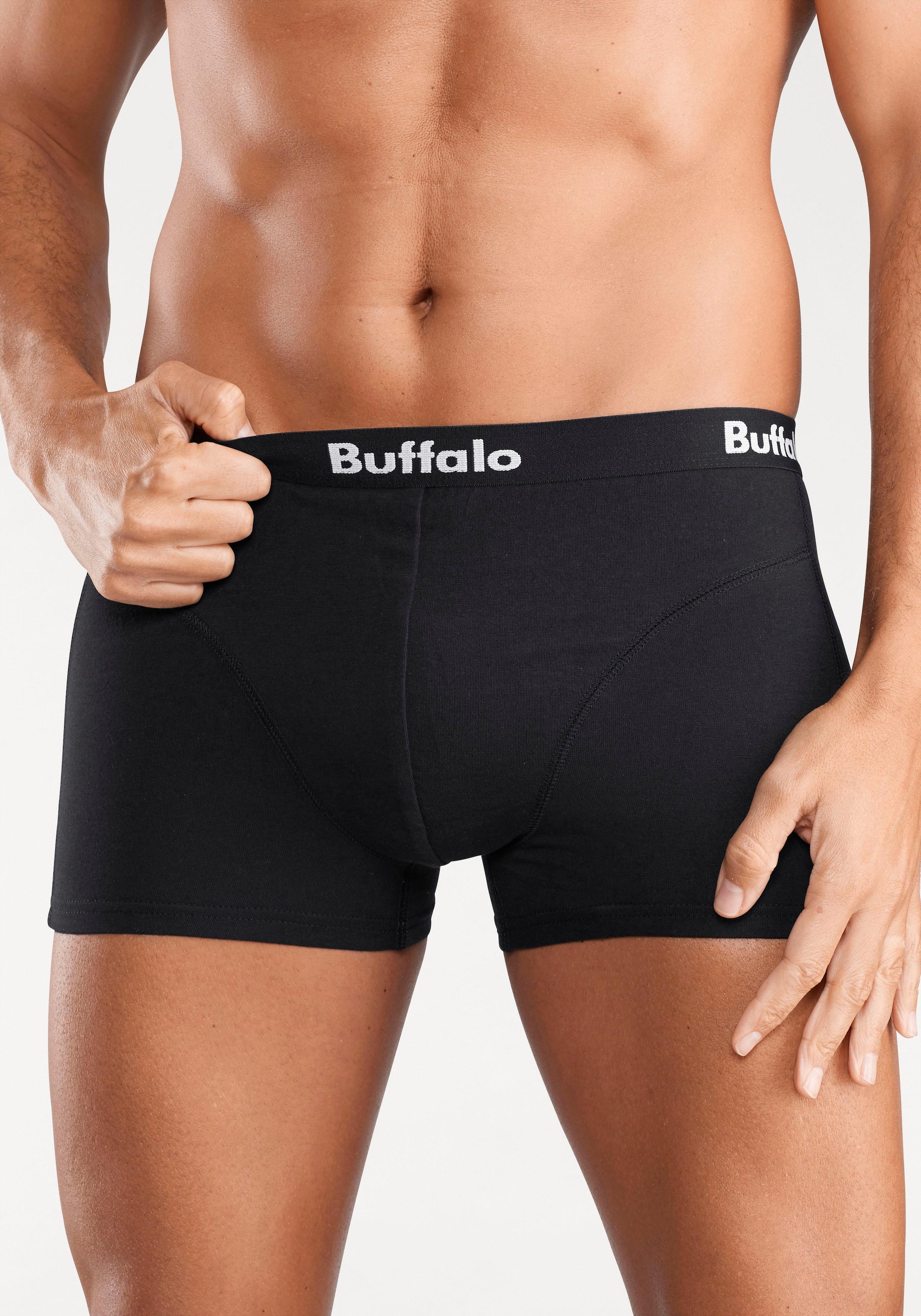 Buffalo Boxer »Boxershorts für Herren«, (Packung, 3 St.), mit Overlock-Nähten vorn
