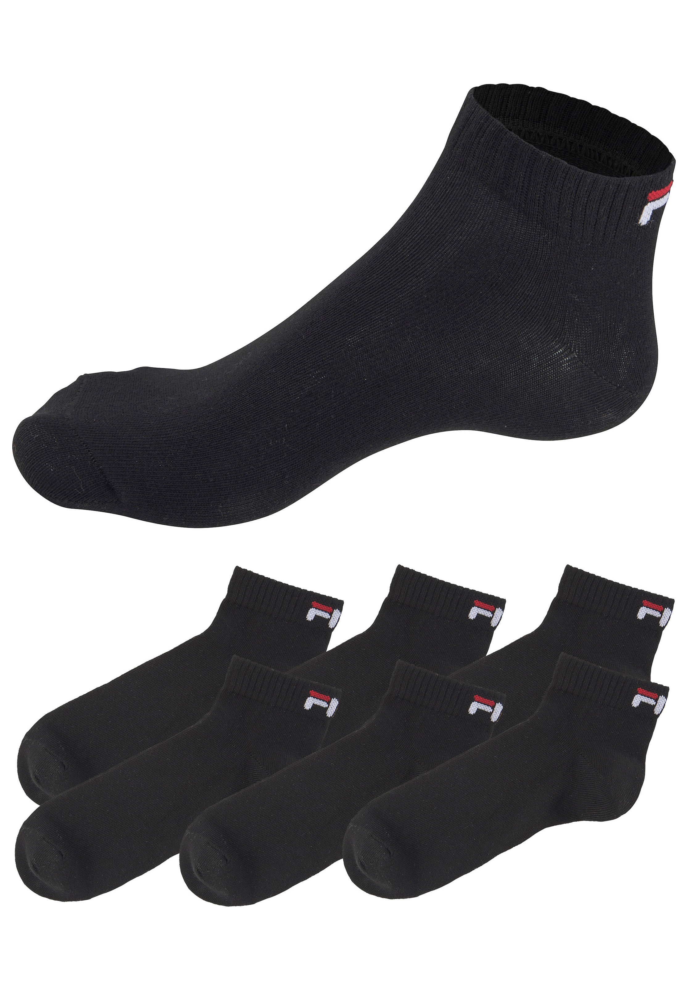 Fila Kurzsocken »UNISEX INVISIBLE PLAIN SOCKS« 6 Stk. tlg. Baumwollmischung, Rippenbündchen, flache Zehennaht