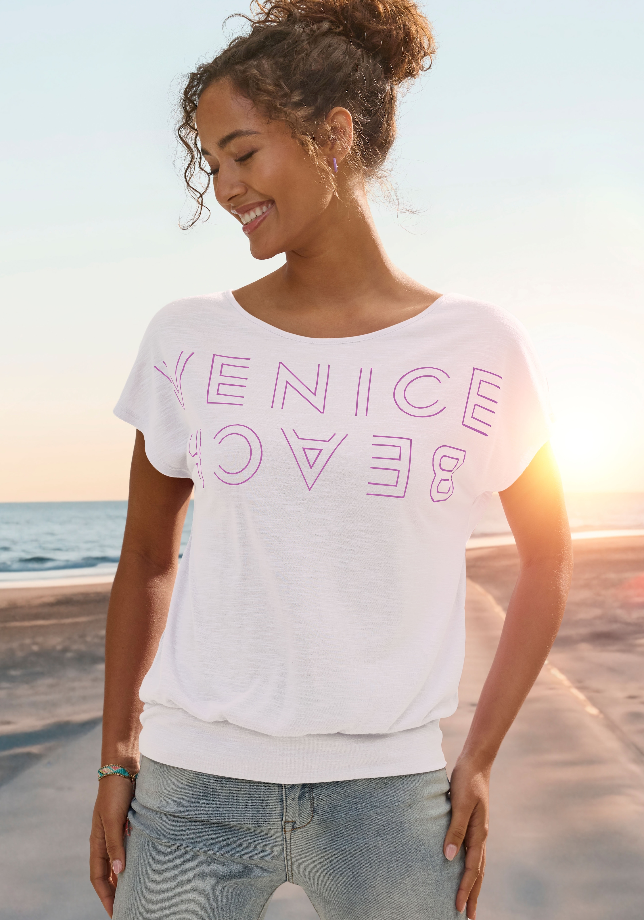 Venice Beach Rundhalsshirt, mit Logoprint, T-Shirt, sommerlich-sportlicher Look