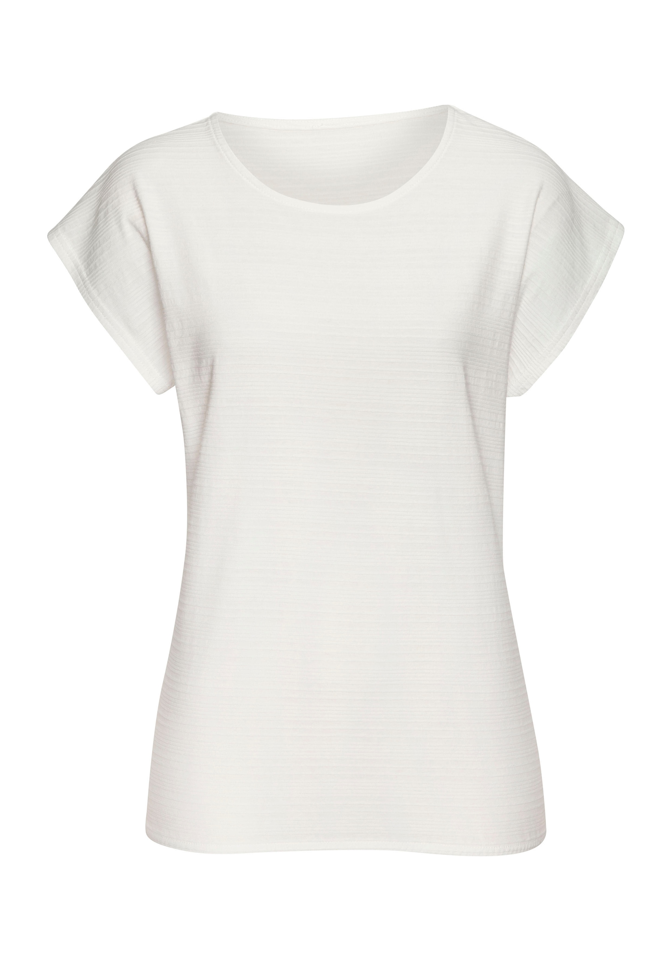 Vivance T-Shirt »mit modischer Streifenstruktur«, aus weicher Baumwoll-Qualität