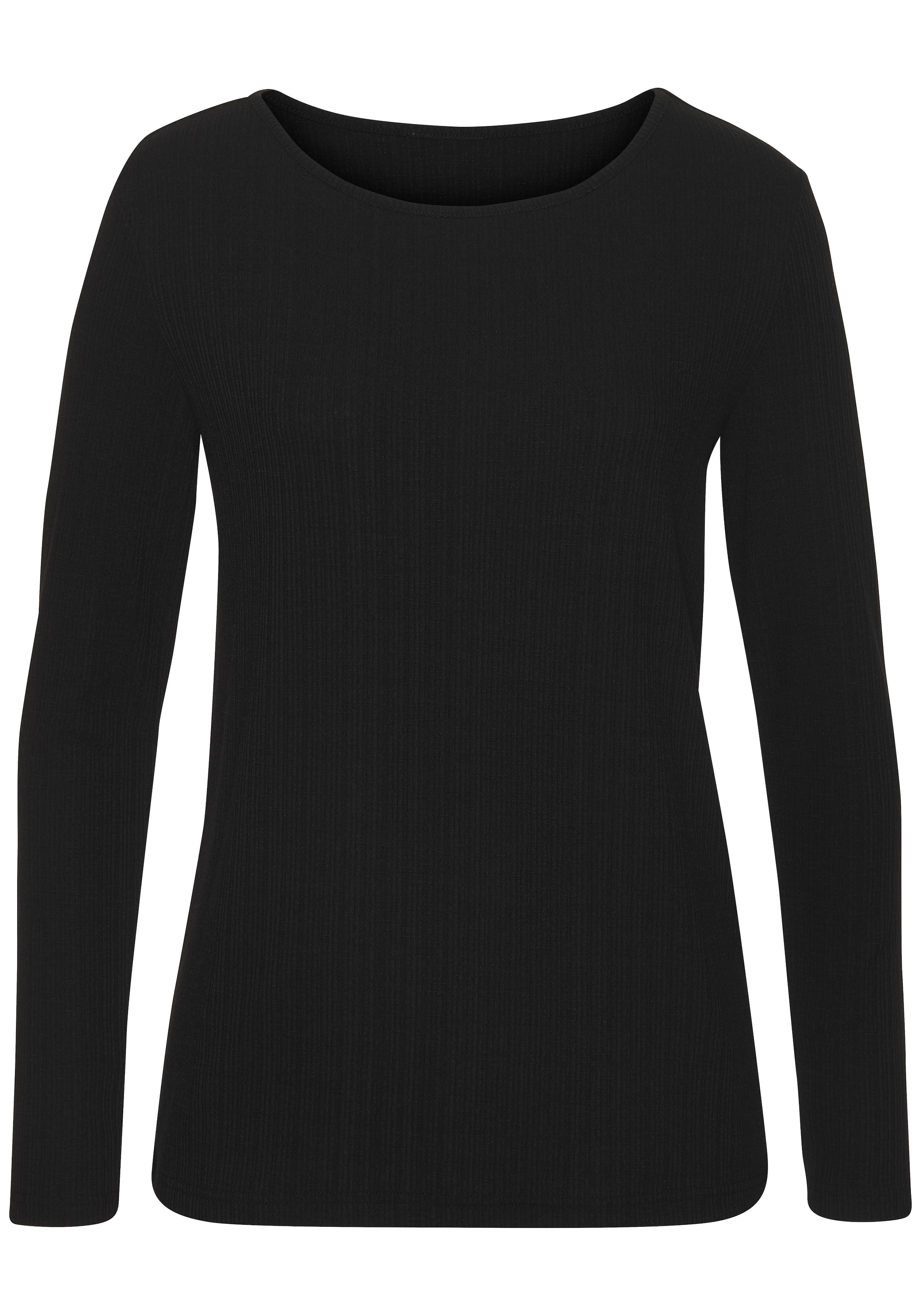 Vivance Langarmshirt »mit modischer Rippstruktur«, (2er-Pack), aus weichfließender Qualität mit Viskose