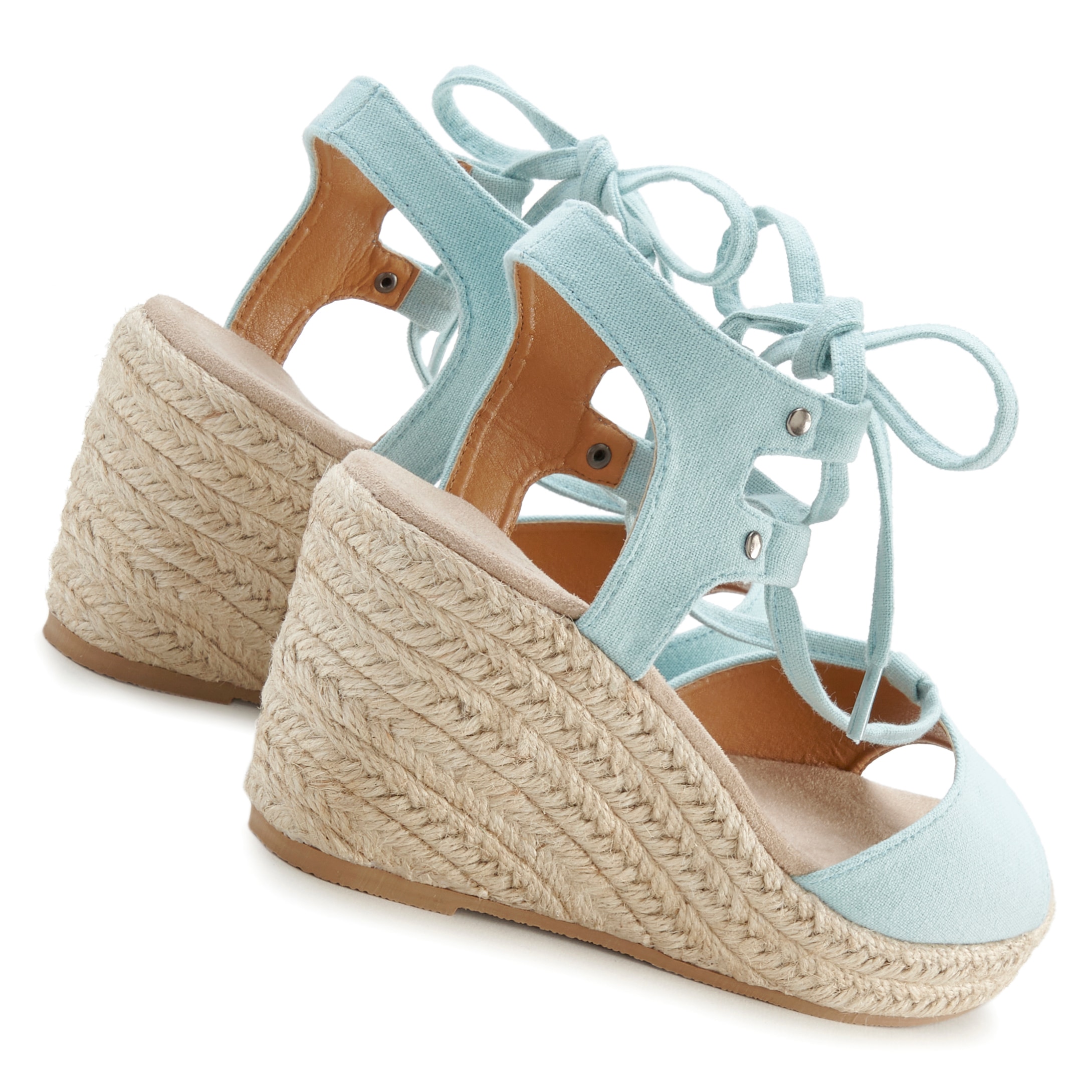 LASCANA Keilsandalette »Sommerschuh«, Sandalette, Sandale mit Keilabsatz, Bast-Optik & Schnürung VEGAN