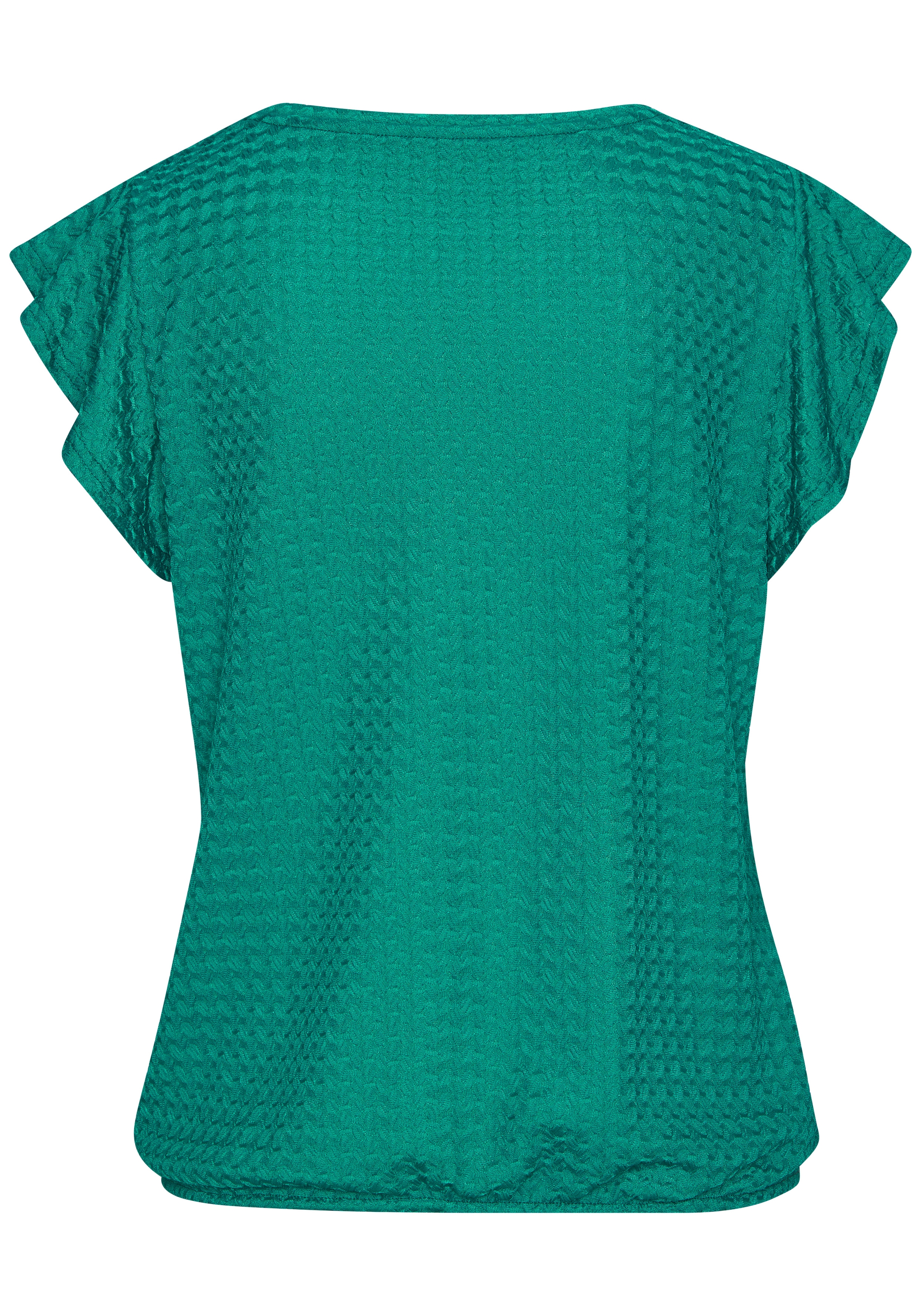 LASCANA T-Shirt »mit modischer Struktur« Sommerliches T-Shirt aus bügelfreie Polyester-Qualität