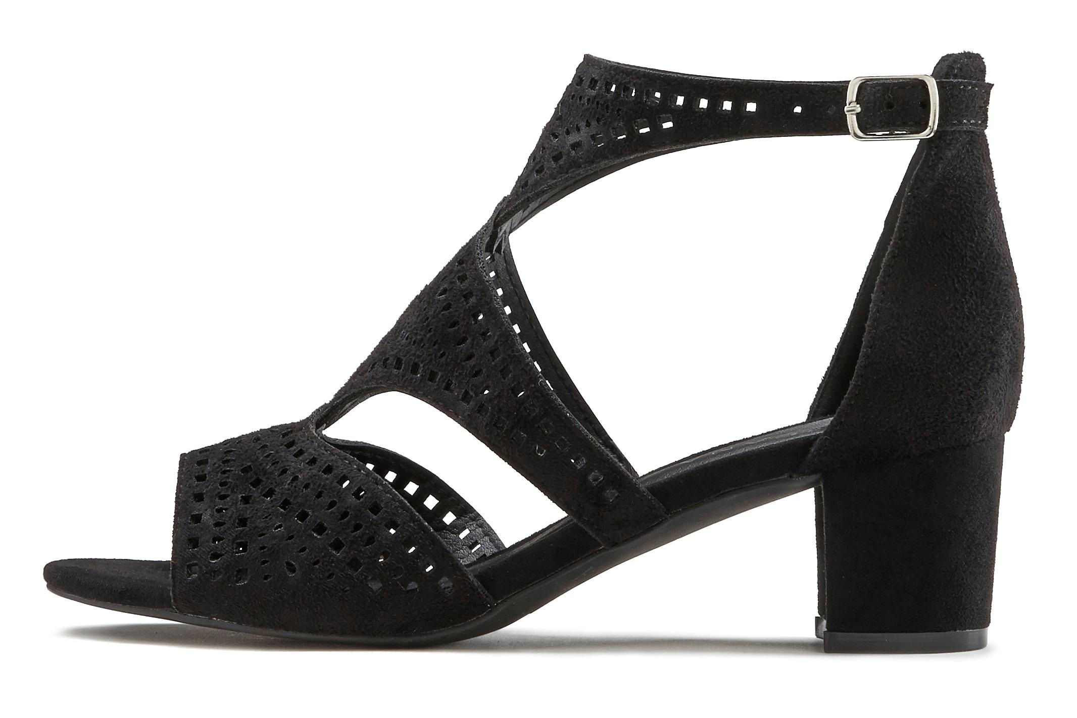 LASCANA Riemchensandalette »Sommerschuh«, Sandalette, Sommerschuh mit Cut-Outs und bequemen Blockabsatz VEGAN
