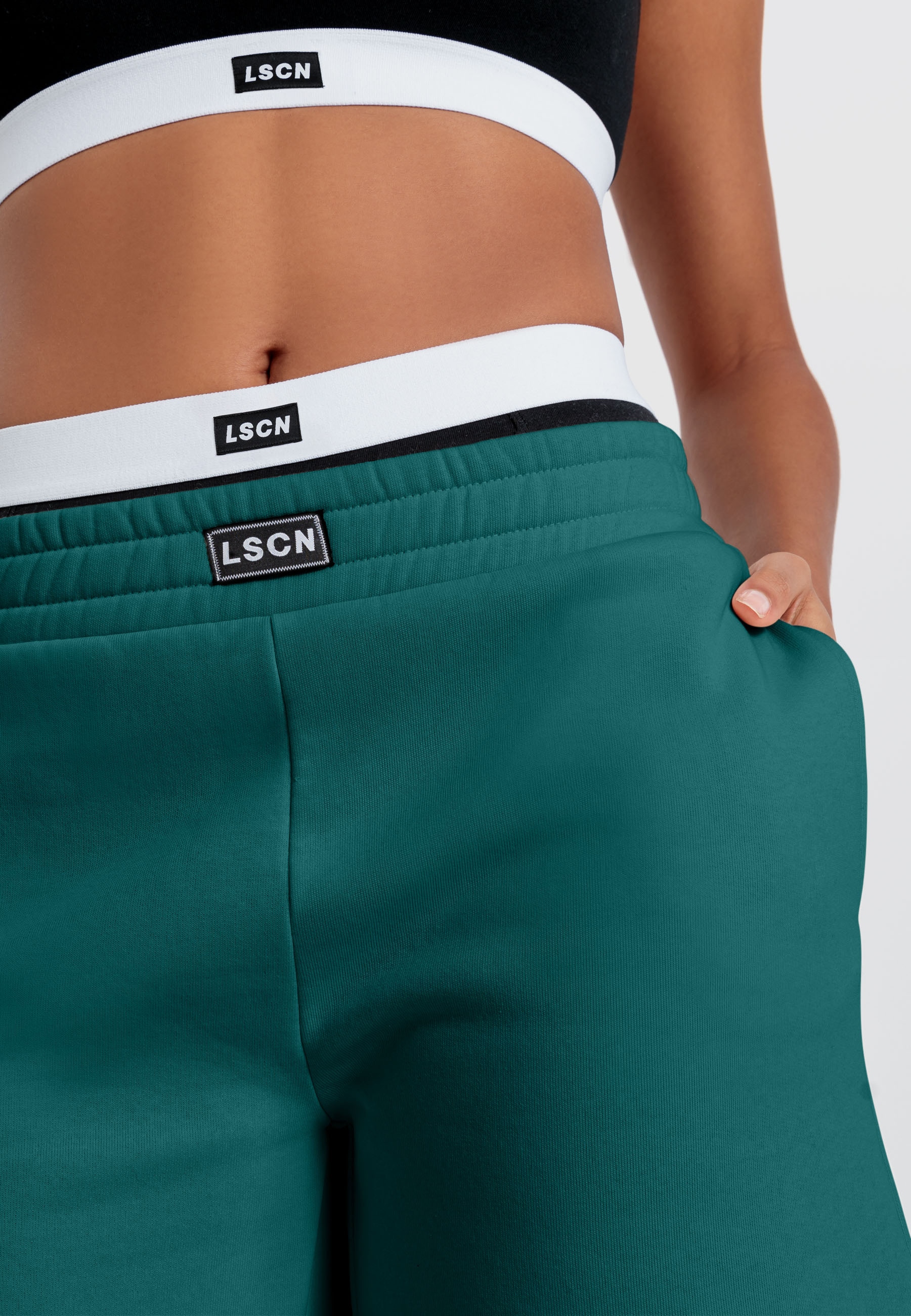 LSCN by LASCANA Sweathose, mit geripptem Hosenbund