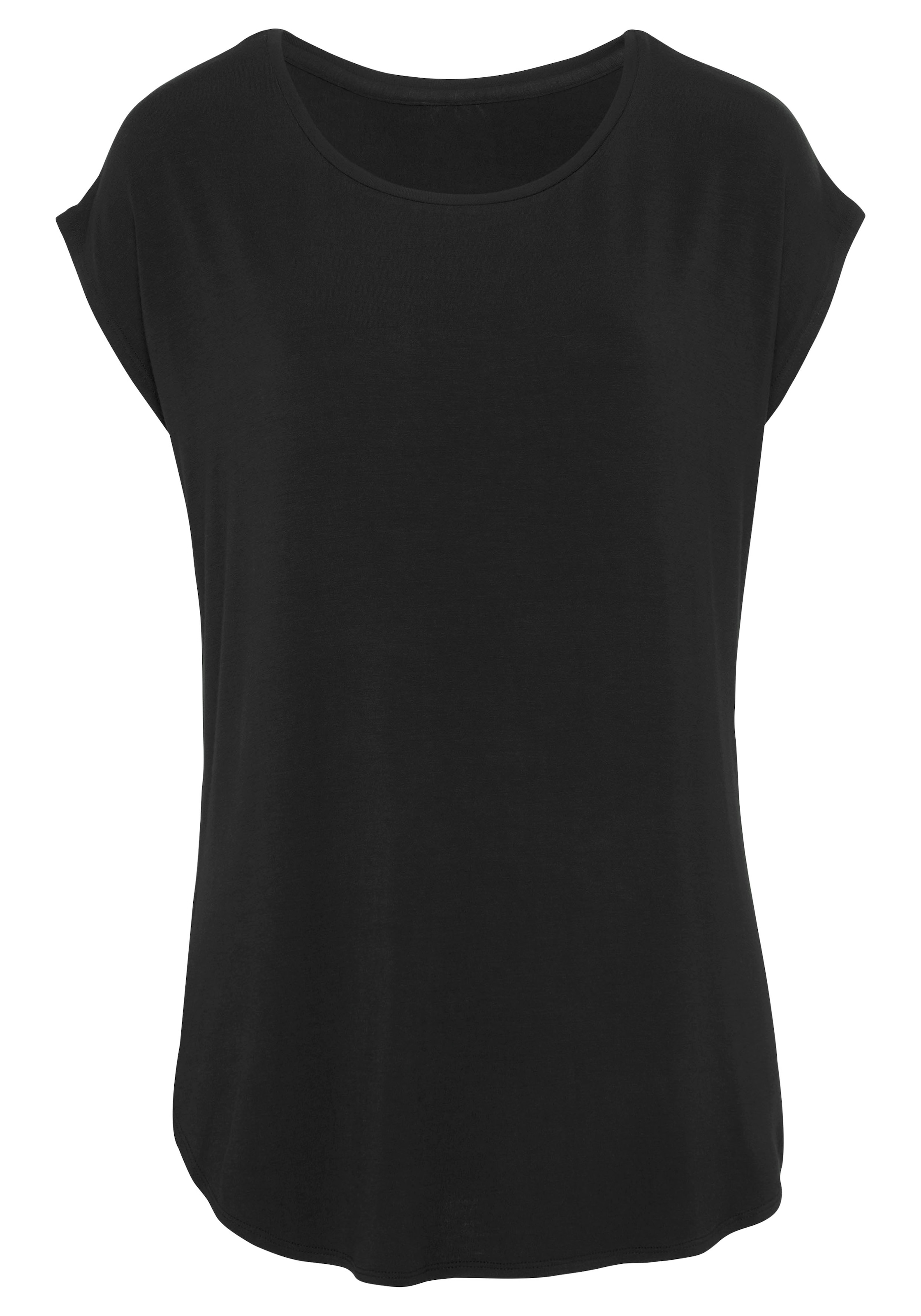 LASCANA Longshirt »mit stark gerundetem Saum«, (2er-Pack), aus weichem Viskose-Stretch