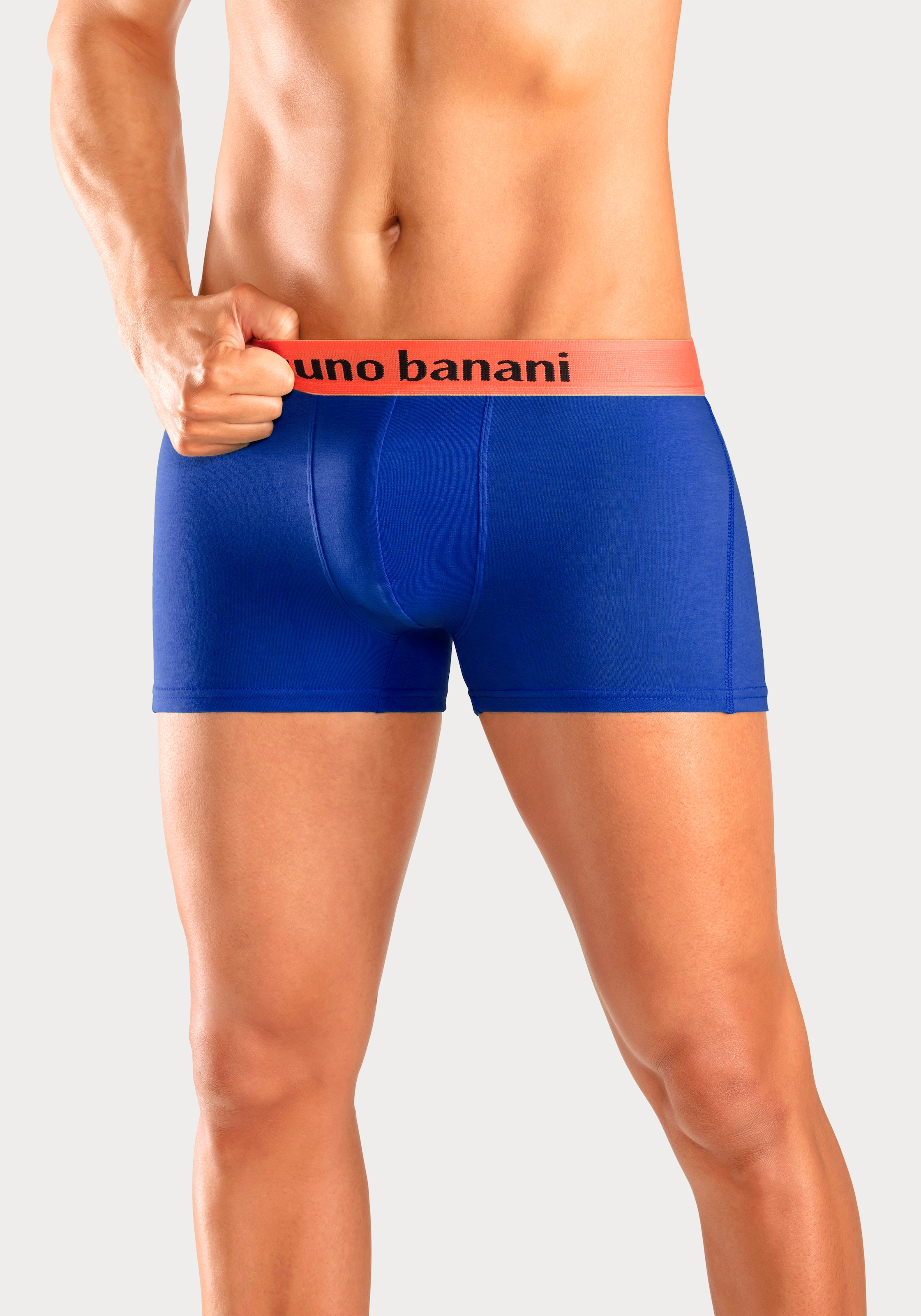Bruno Banani Boxer »Boxershorts für Herren«, (Packung, 4 St.), mit farbigen Marken-Schriftzug am Bündchen