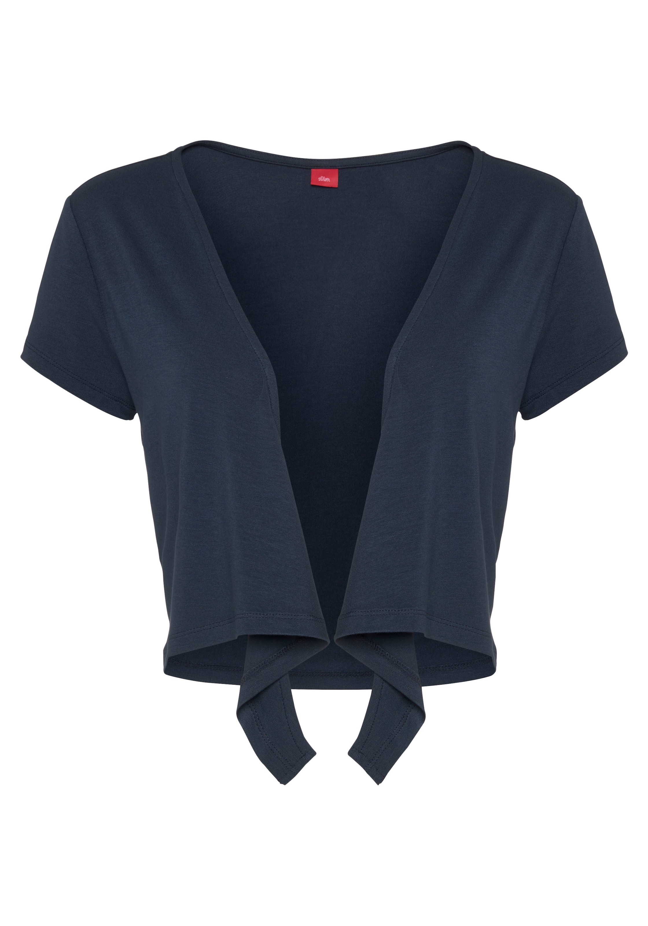 s.Oliver Kurzarmshirt, zum Binden, Jerseyware, Cropshirt, Strandshirt